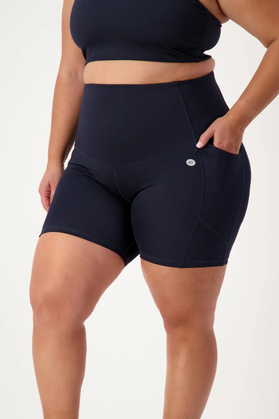 Core Pocket High Waisted 5 Inch Bike Short - Navy