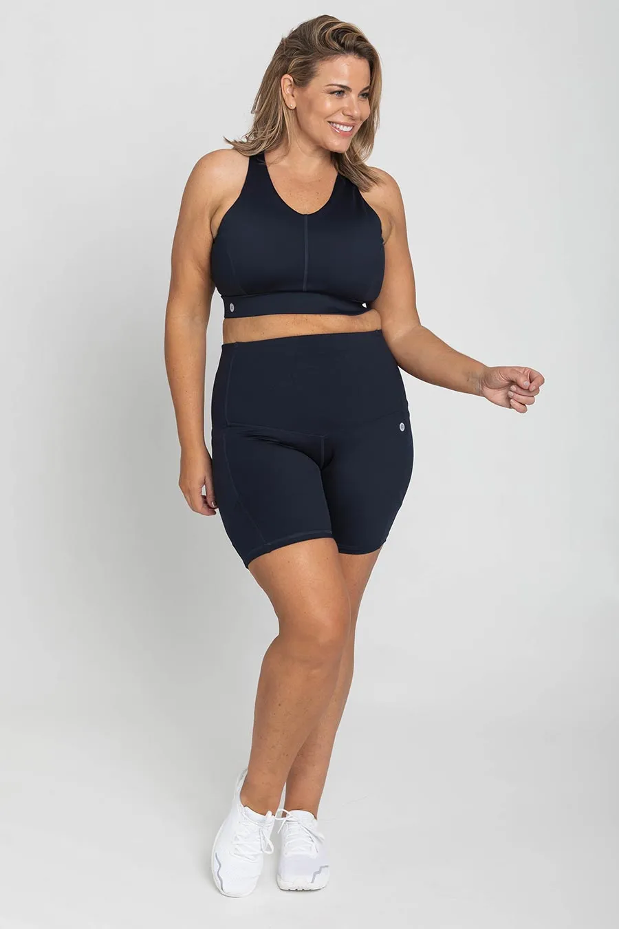 Core Pocket High Waisted 5 Inch Bike Short - Navy