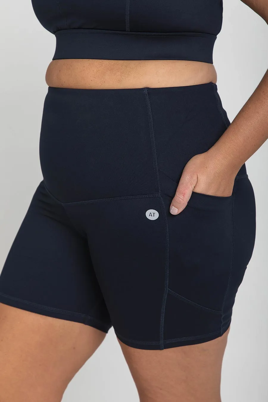 Core Pocket High Waisted 5 Inch Bike Short - Navy