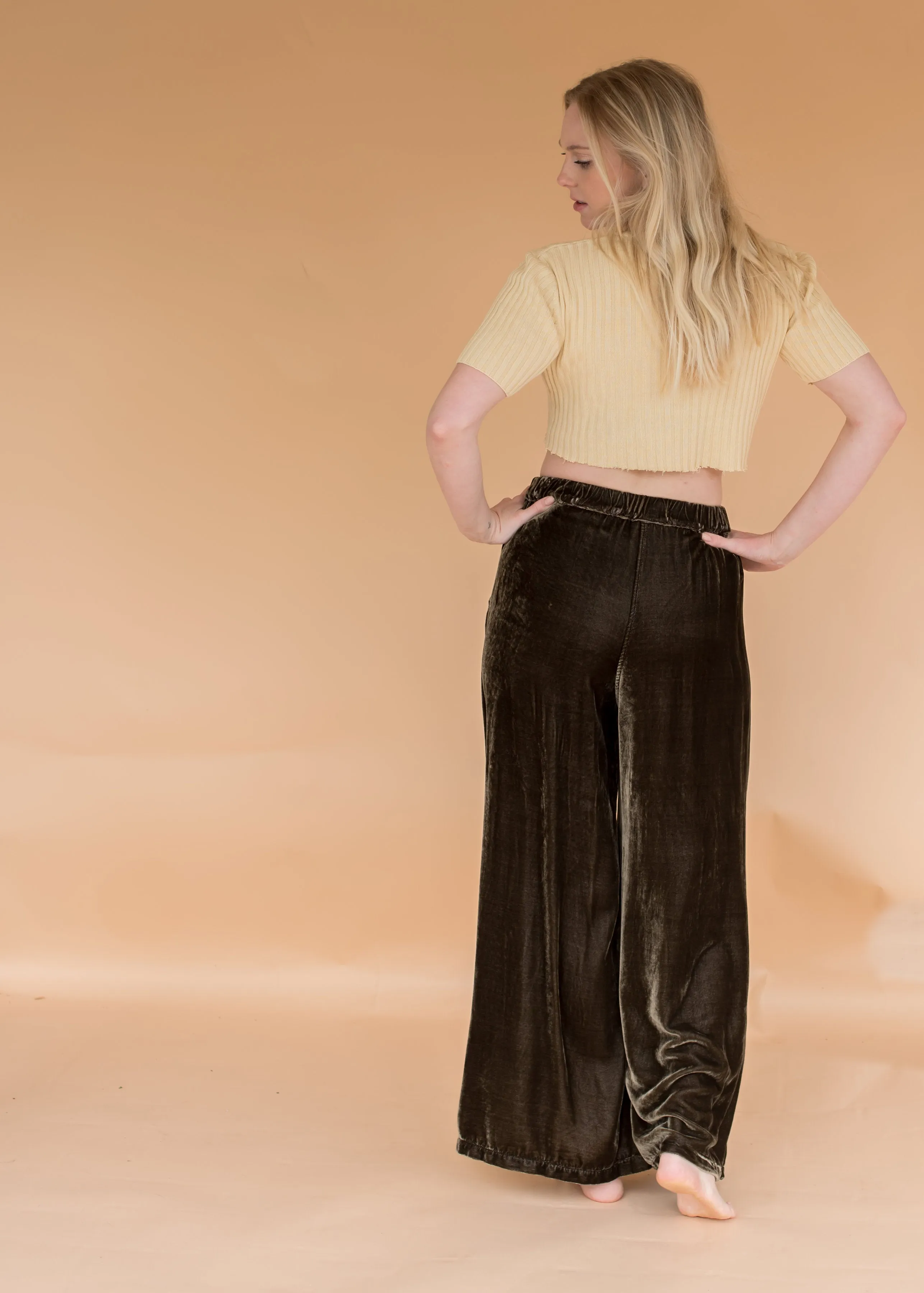 CP Shades Velvet Pants - Olive