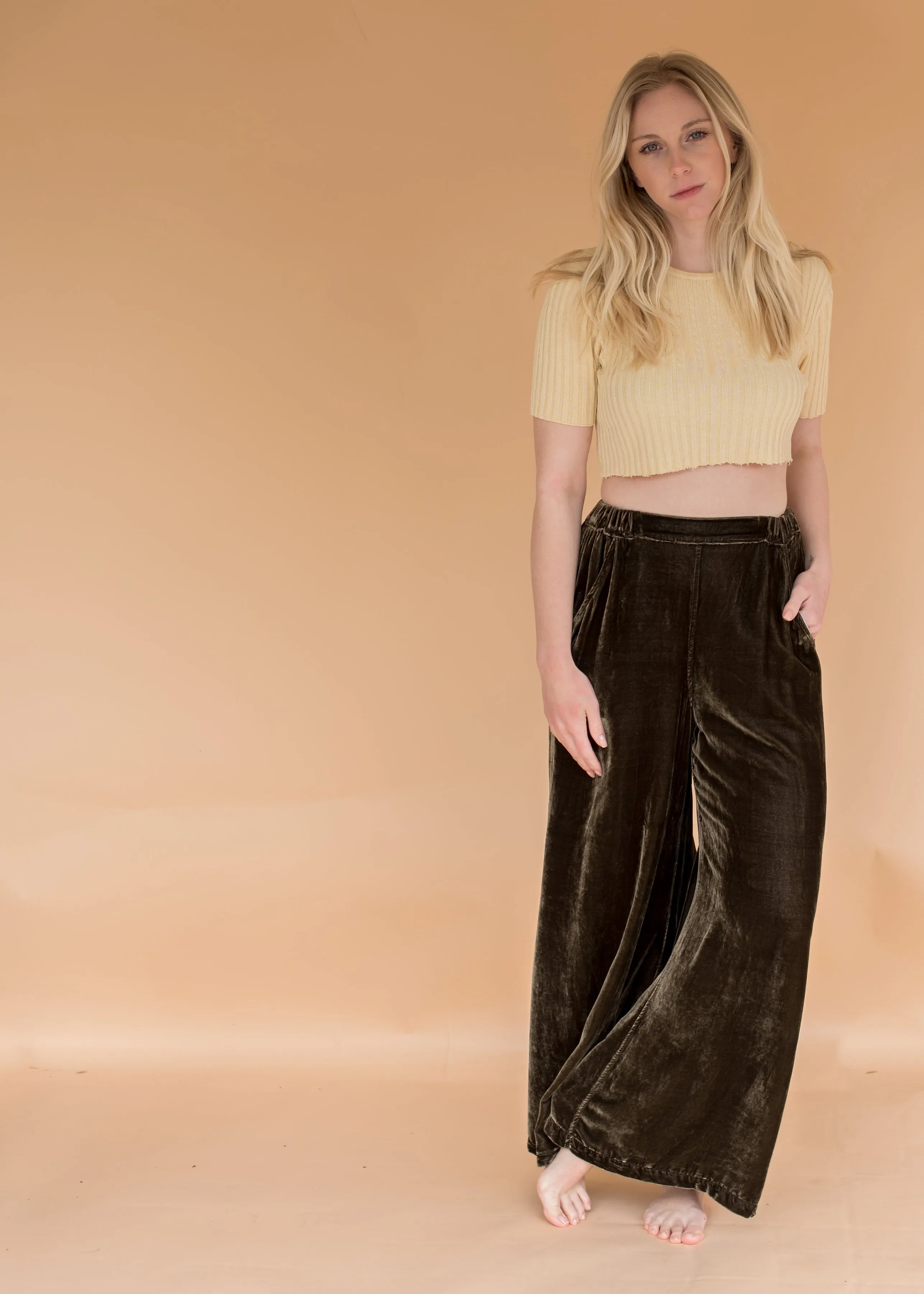 CP Shades Velvet Pants - Olive