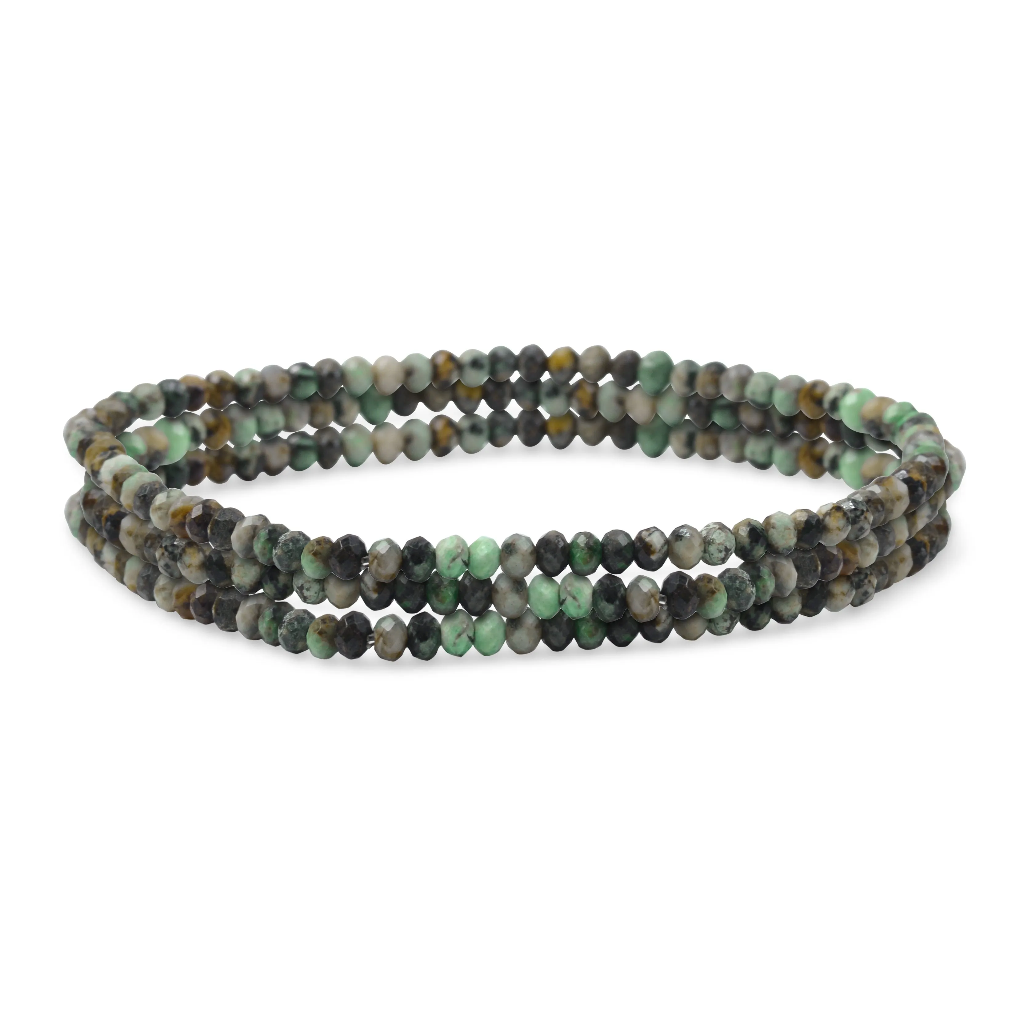 Dainty Seed Caviar Rondell Bead Natural Gemstone Stretch Bracelet Stacking Set