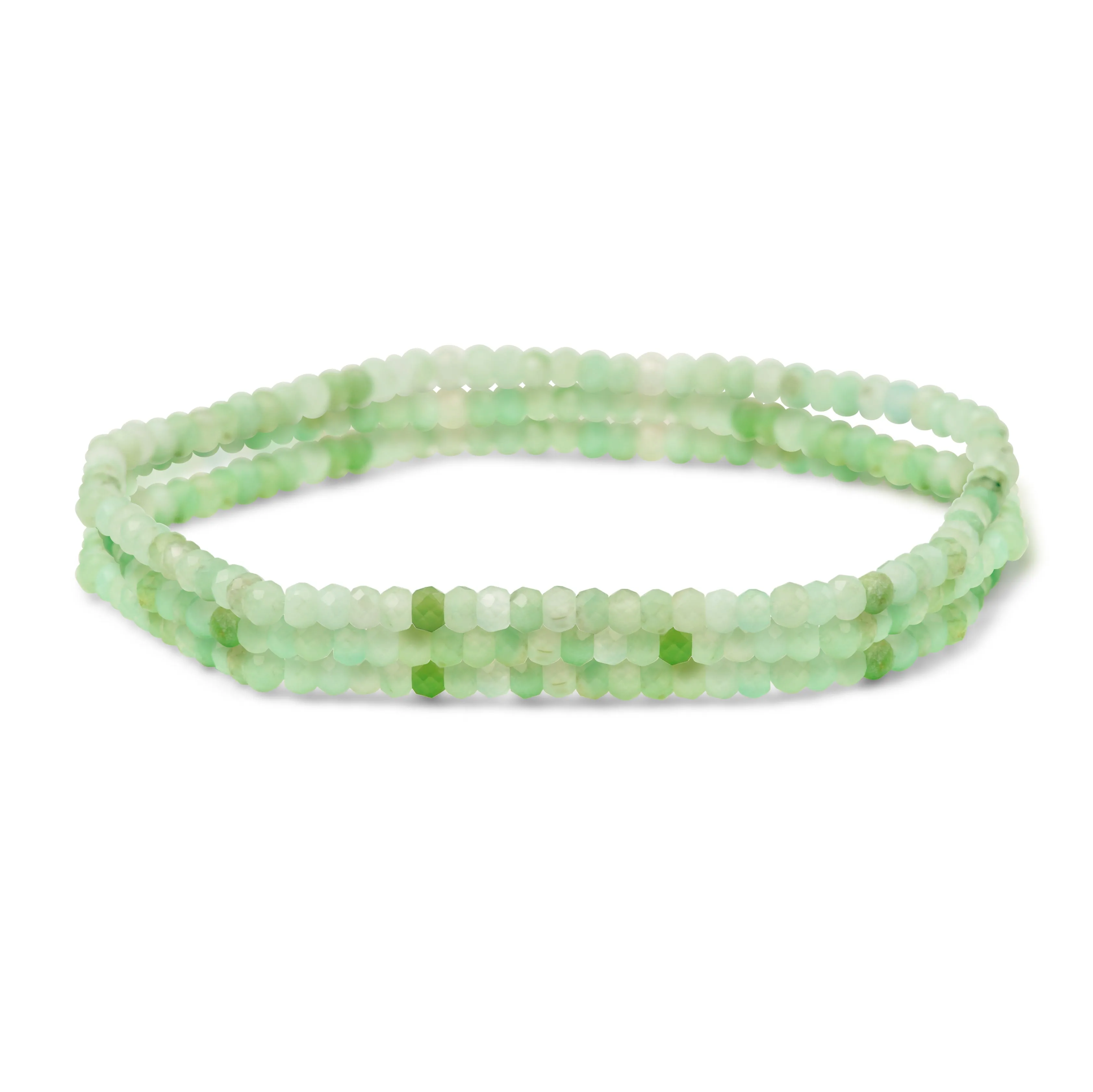 Dainty Seed Caviar Rondell Bead Natural Gemstone Stretch Bracelet Stacking Set