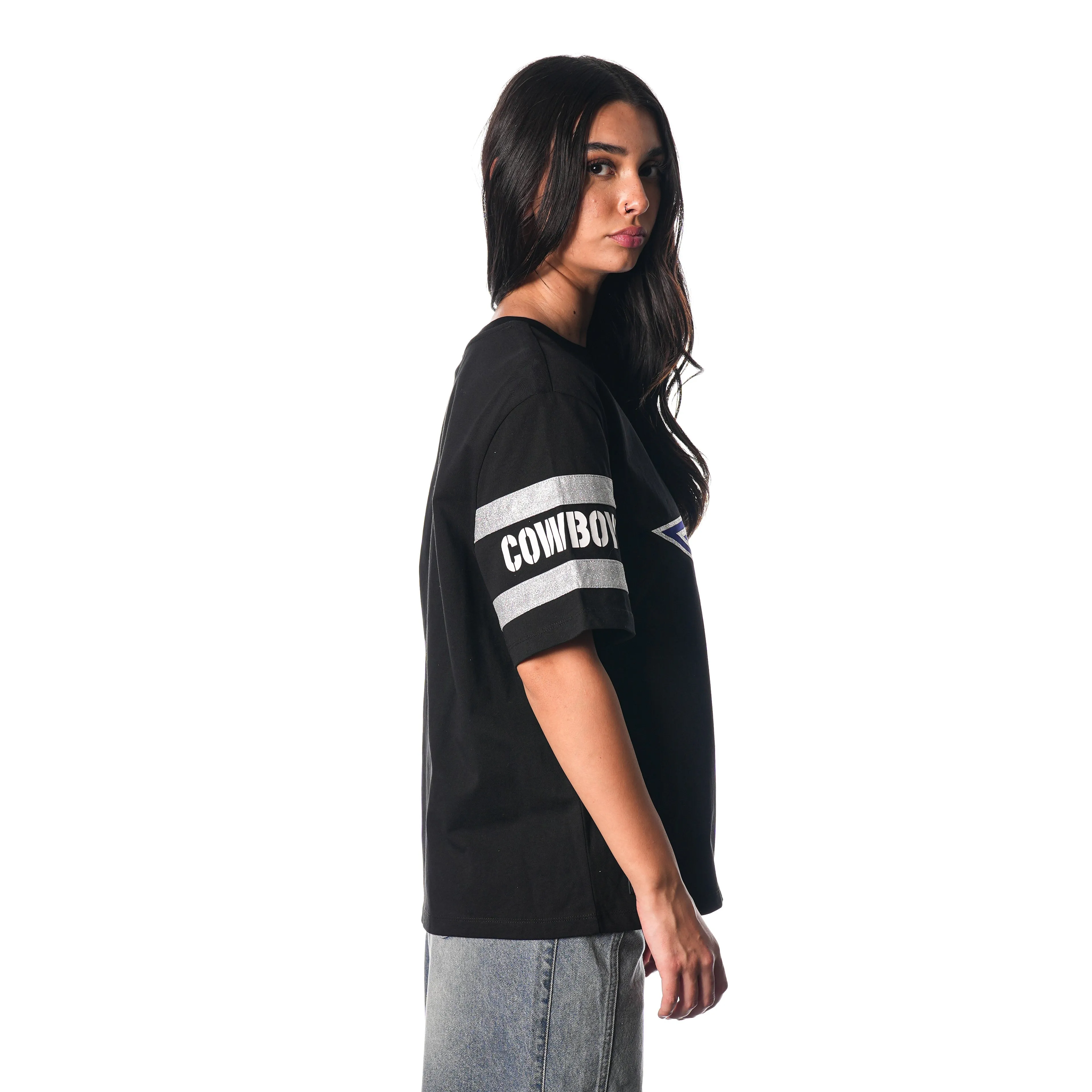 DALLAS COWBOYS DROP SHOULDER SS TEE - BLACK