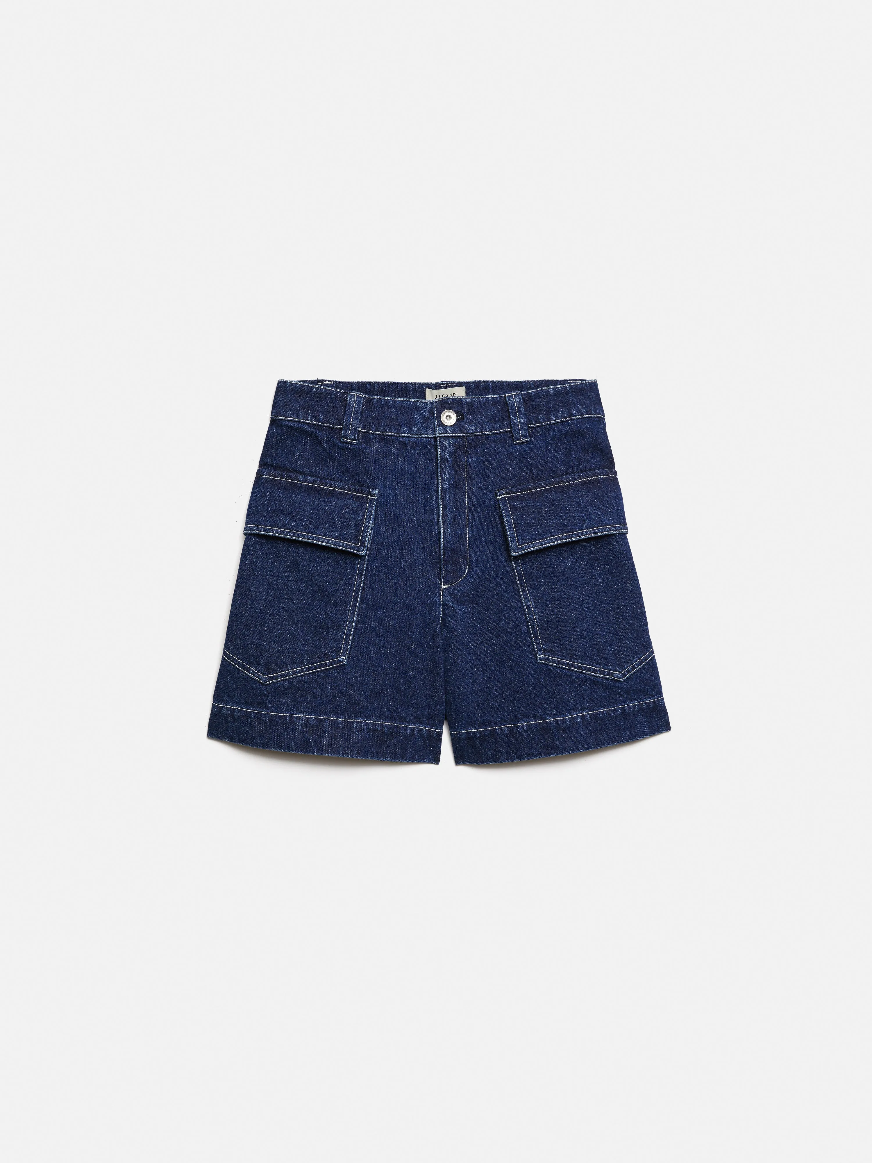 Denim Contrast Stitch Short | Indigo