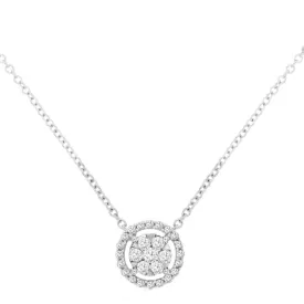 Diamond Cluster and Open Diamond Halo Necklace