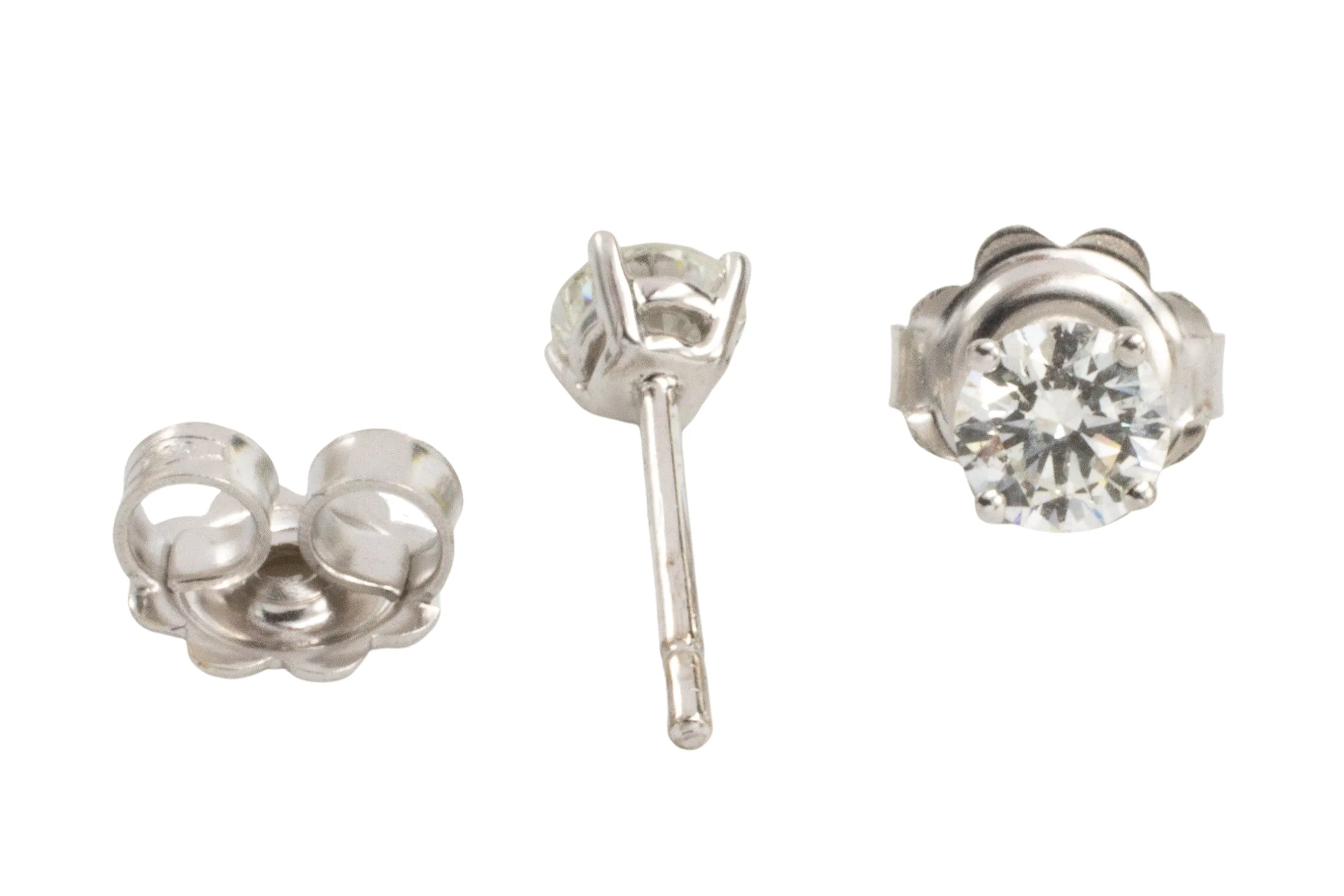 Diamond studs in white gold