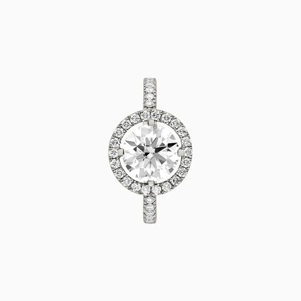 Diamond2 Solitaire Halo Ring with embellished band