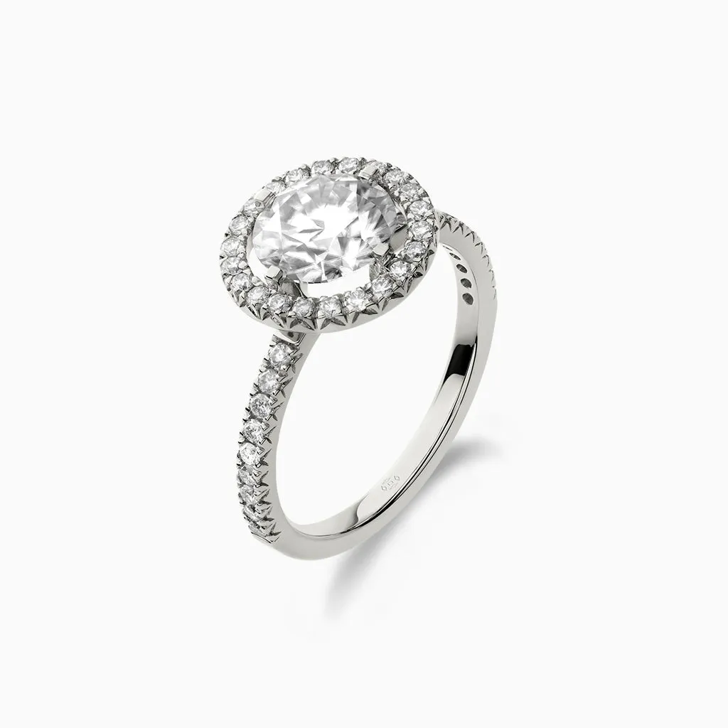 Diamond2 Solitaire Halo Ring with embellished band