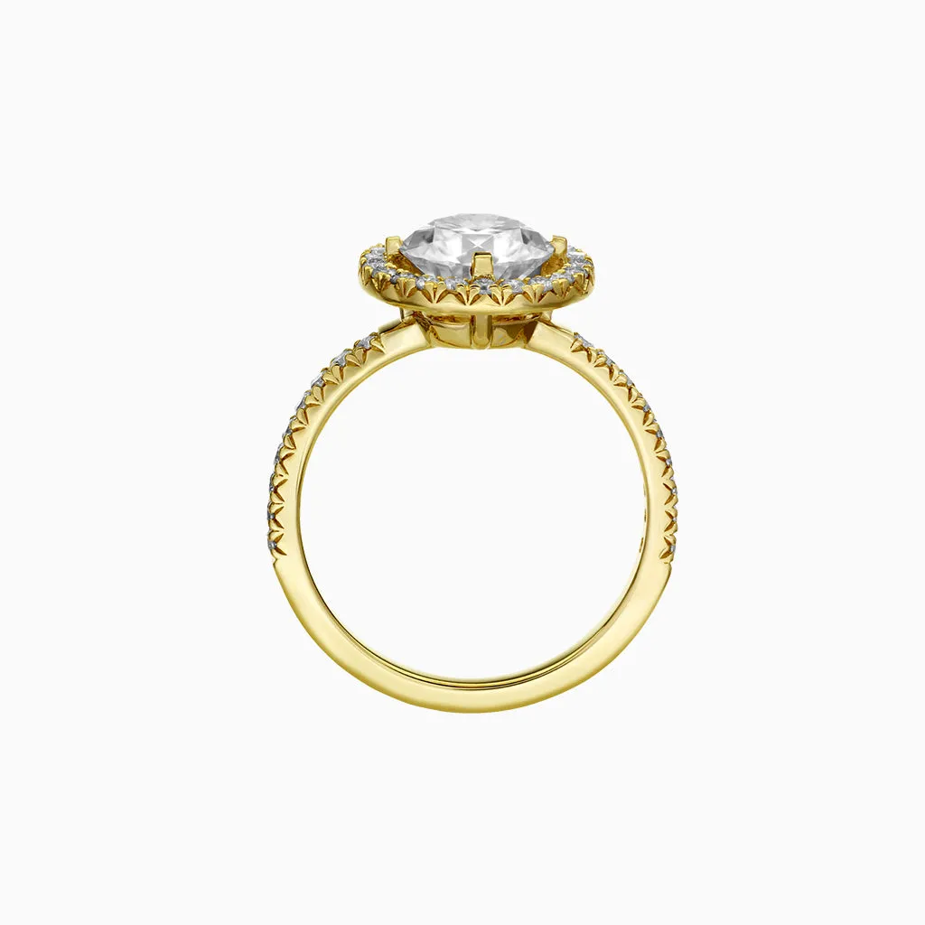 Diamond2 Solitaire Halo Ring with embellished band