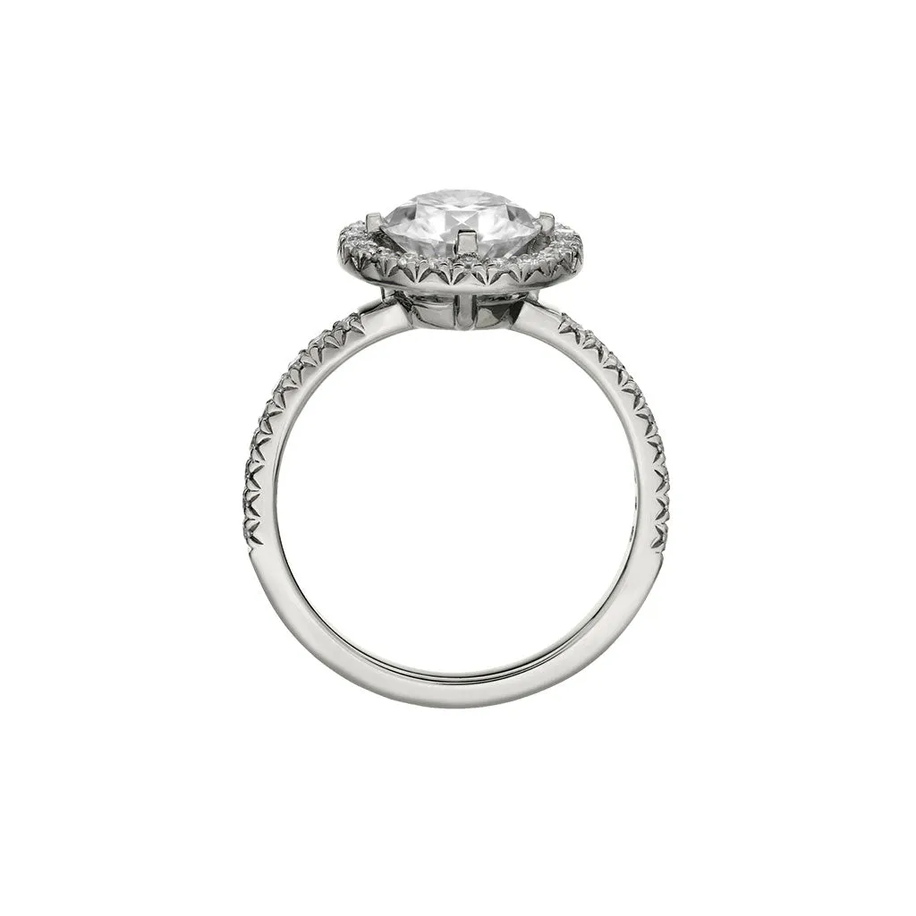 Diamond2 Solitaire Halo Ring with embellished band