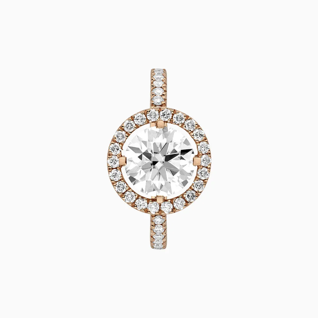 Diamond2 Solitaire Halo Ring with embellished band