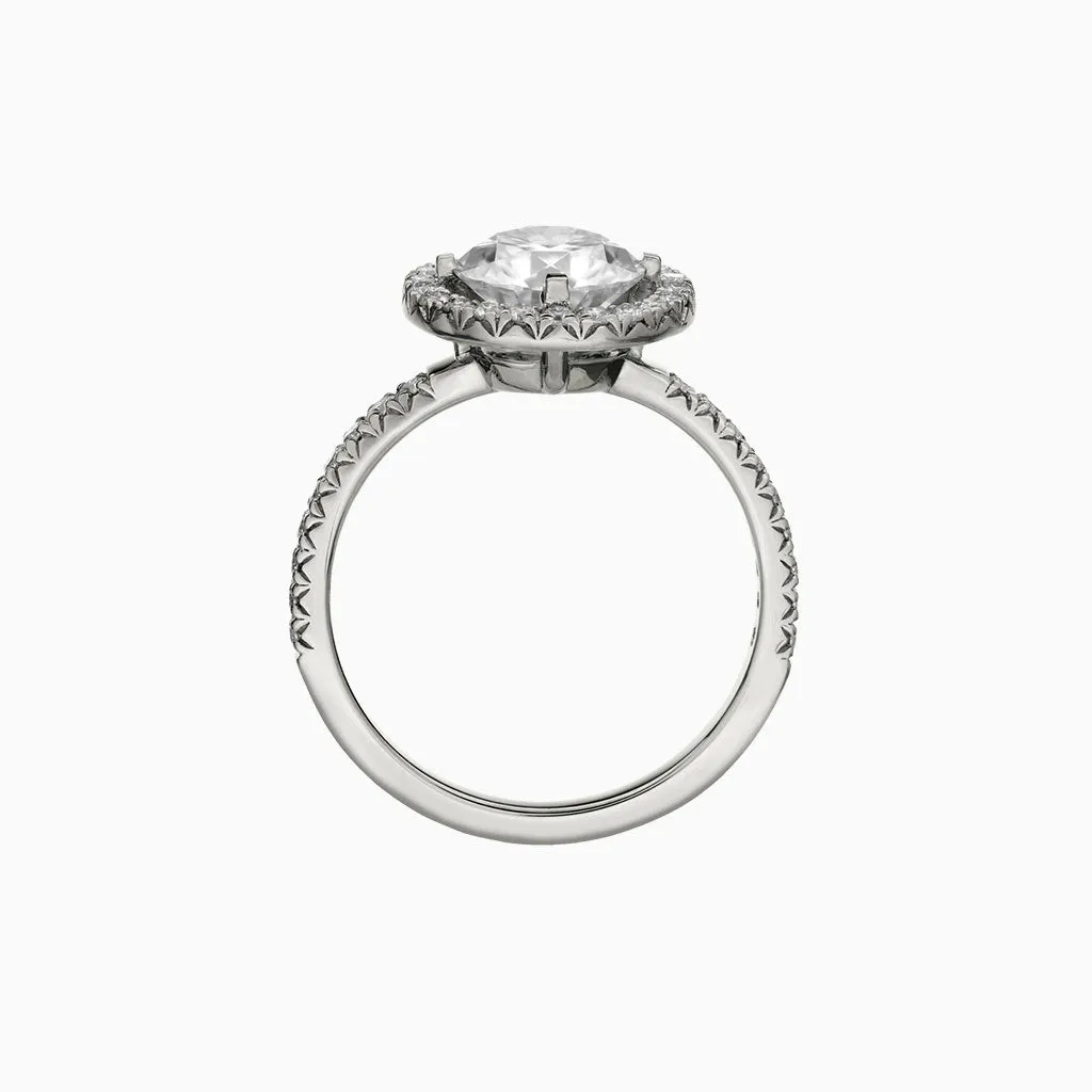 Diamond2 Solitaire Halo Ring with embellished band