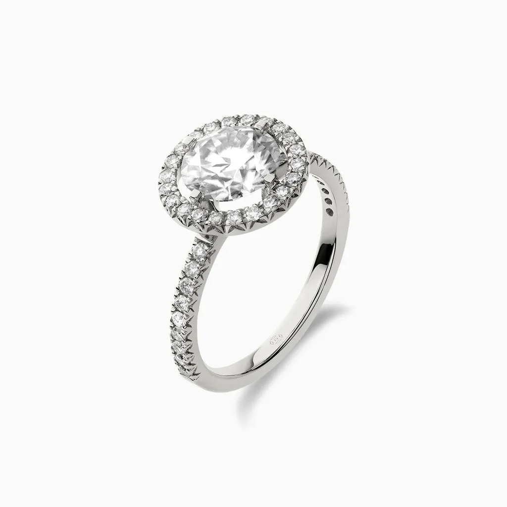 Diamond2 Solitaire Halo Ring with embellished band