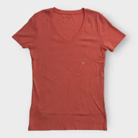 Eddie Bauer Womens S/s V-Neck T | M | Coral Pink | NWT