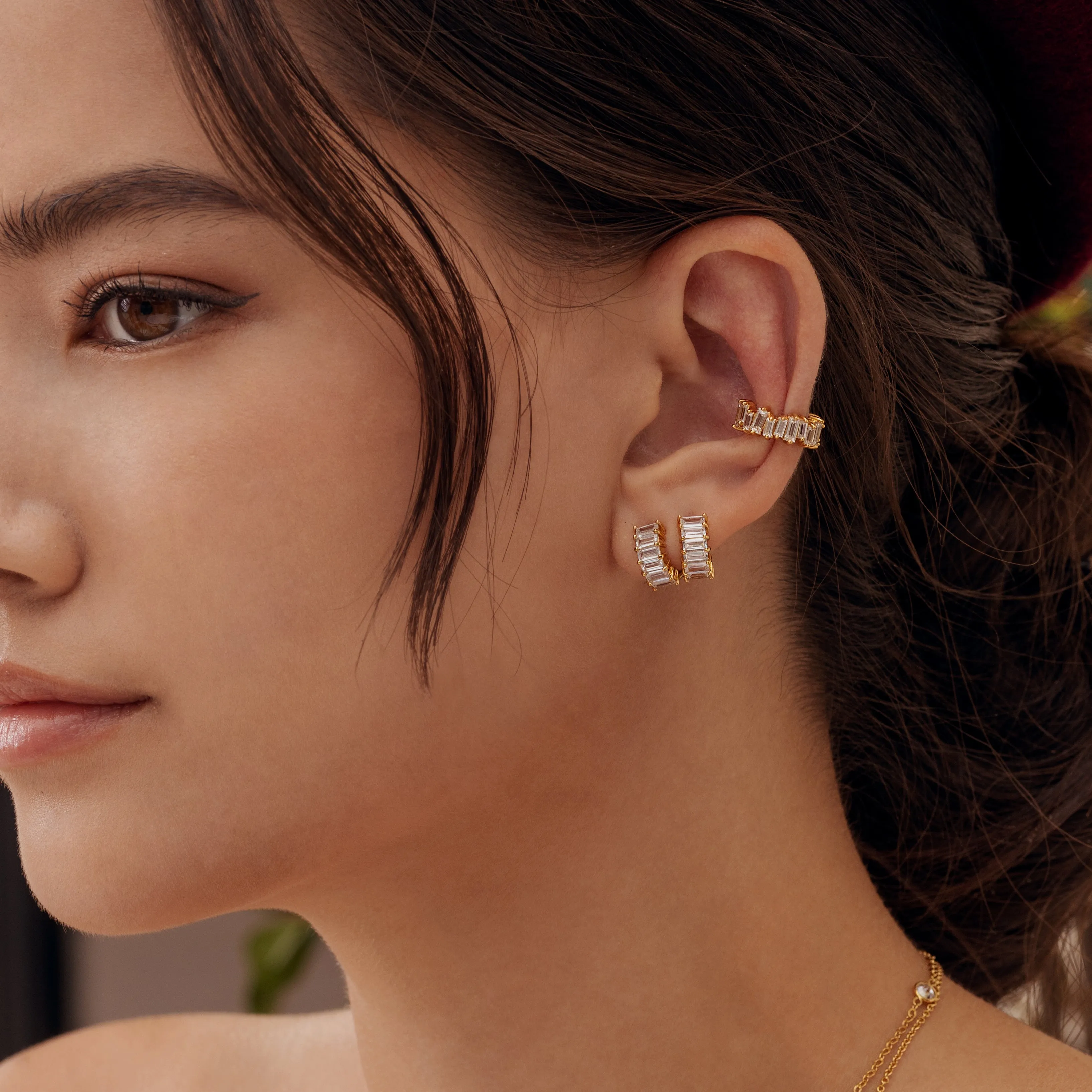 Embellished Baguette Ear Cuff