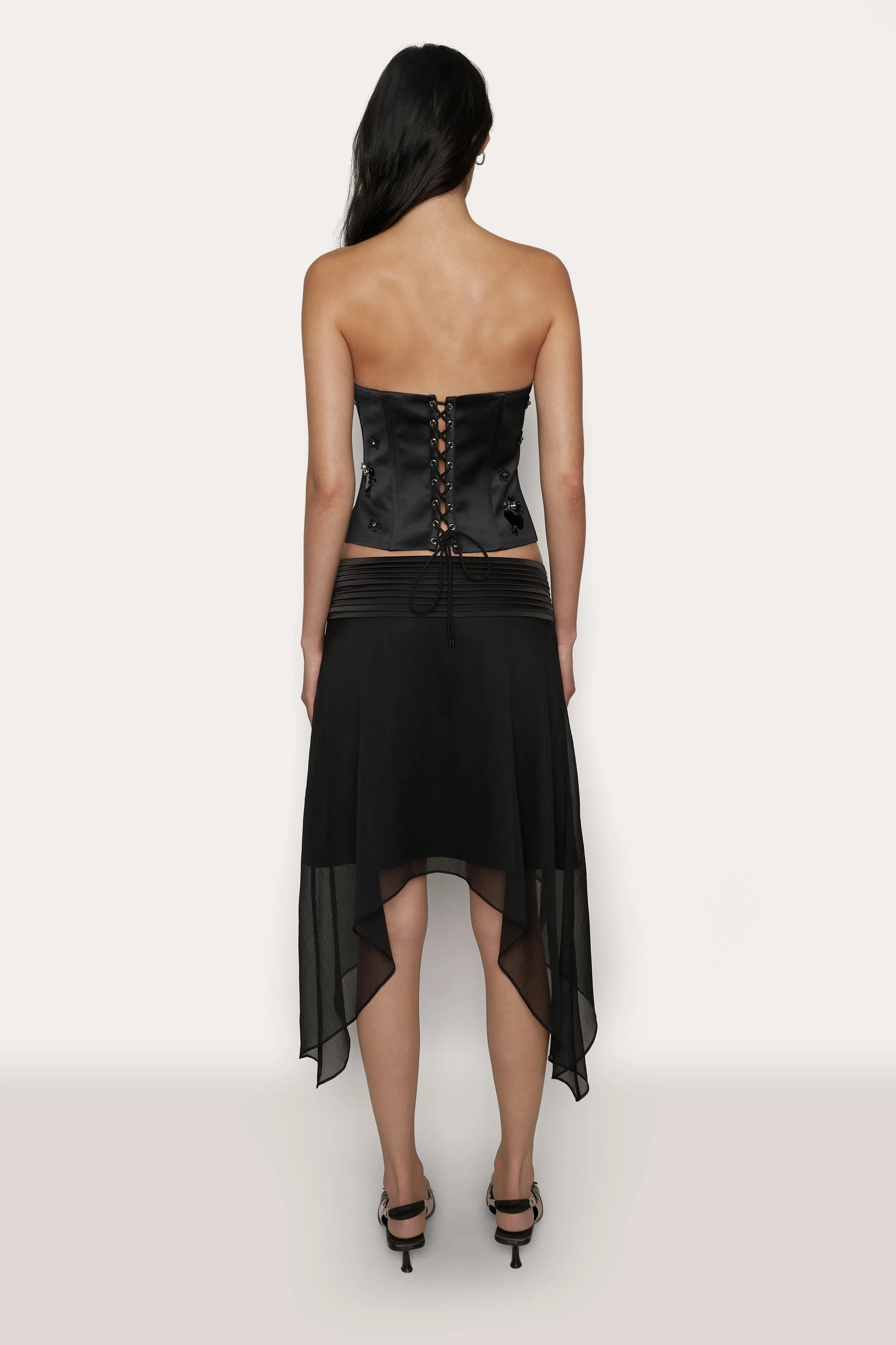 Embellished Satin Corset