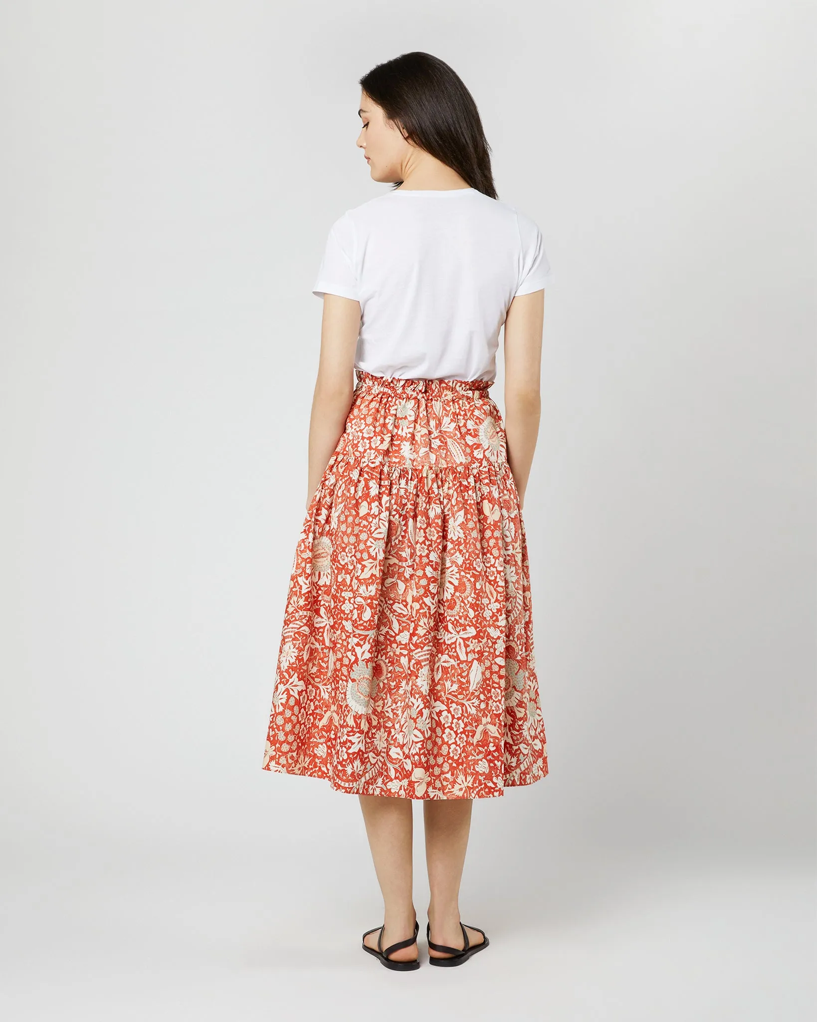 Fernanda Skirt in Orange Blossom Trailing Lotus