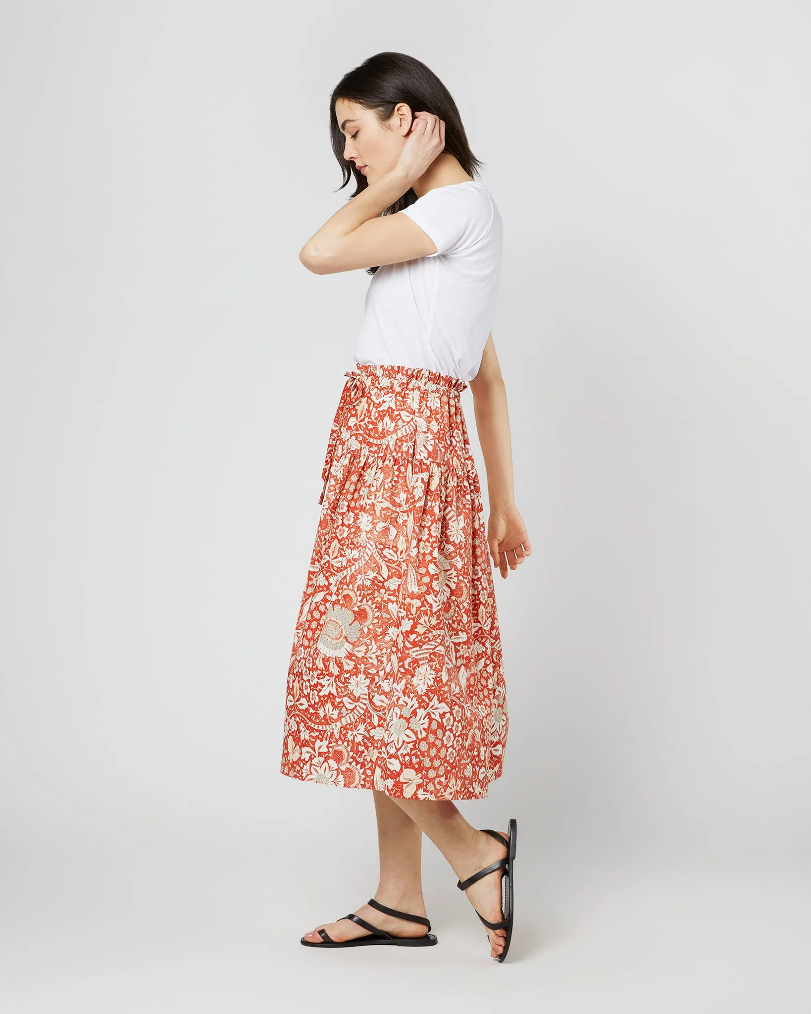 Fernanda Skirt in Orange Blossom Trailing Lotus