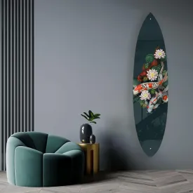 Fish Pattern Acrylic Surfboard Wall Art