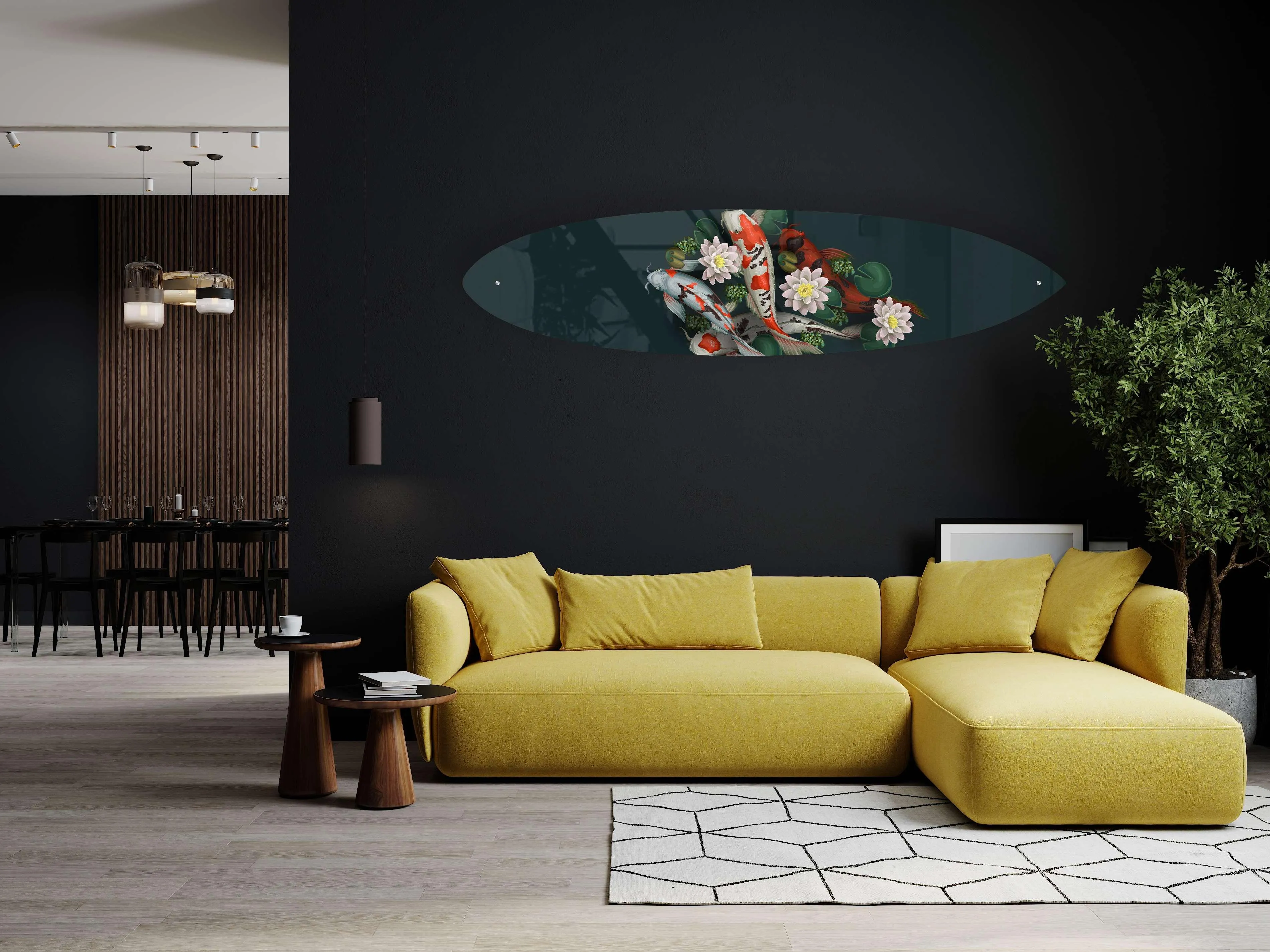 Fish Pattern Acrylic Surfboard Wall Art