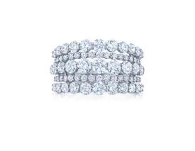 Five Row Ring with Diamonds