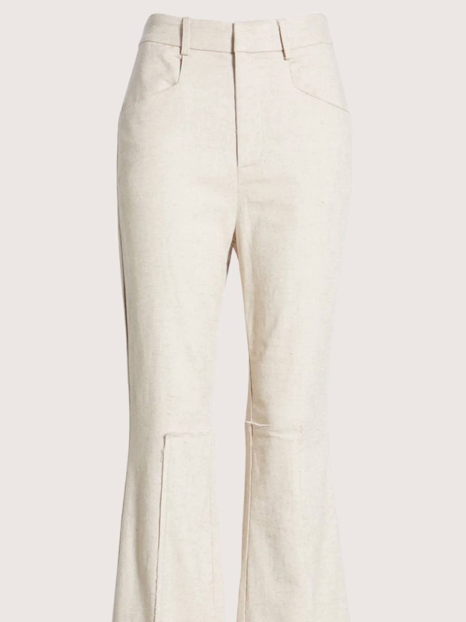 Flared Leg Linen Trouser