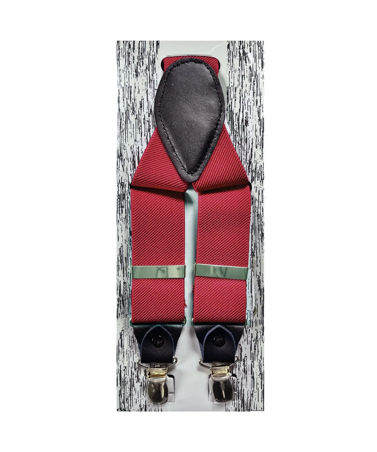 Fratello Clip On Suspenders - Burgundy