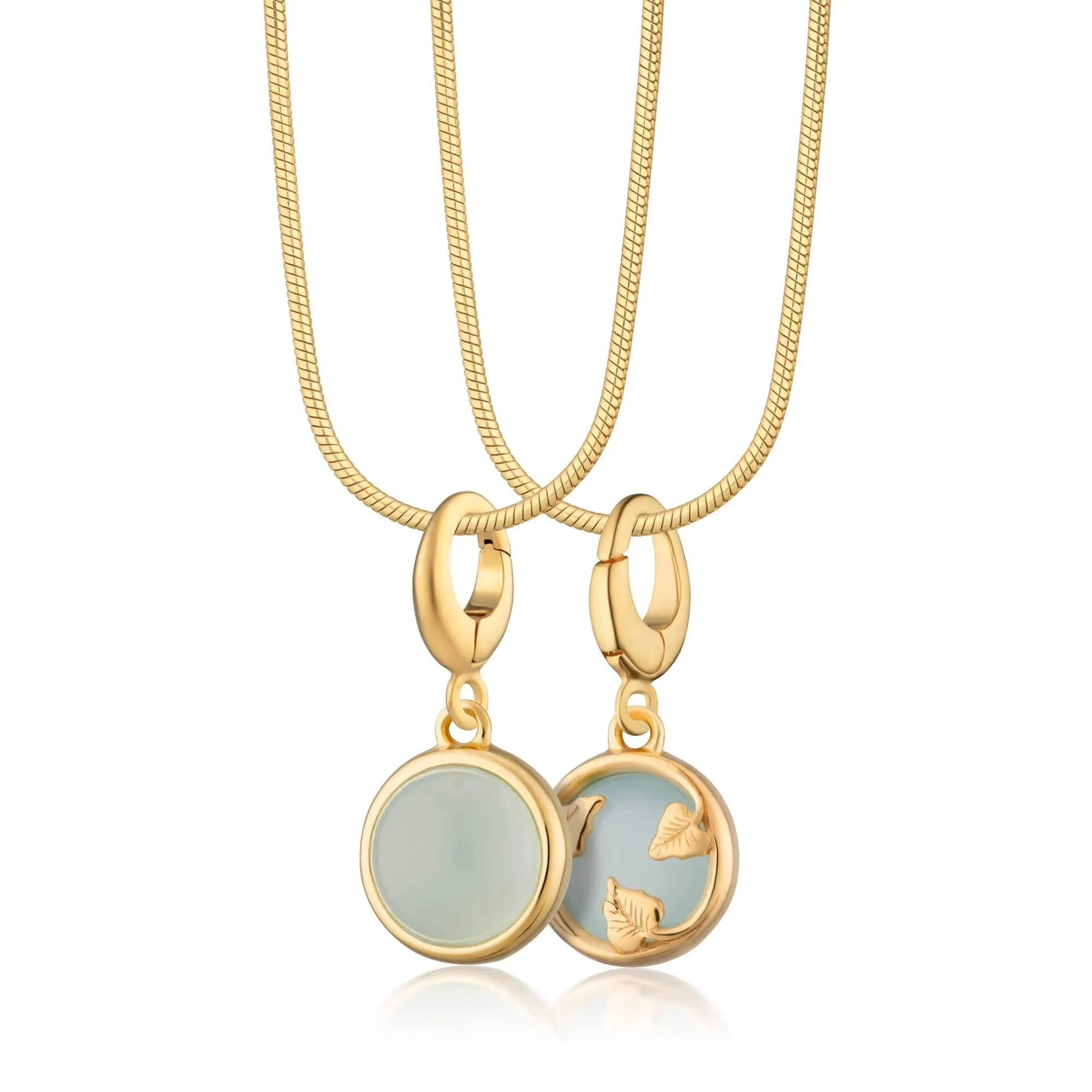 Gold Plated Blue Agate Healing Stone Necklace (Confidence)