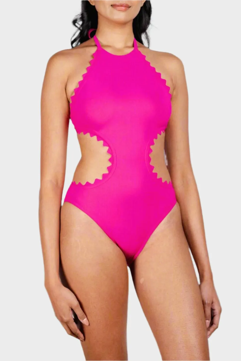 Ines Halter Monokini with Ties & Clasp in Primrose