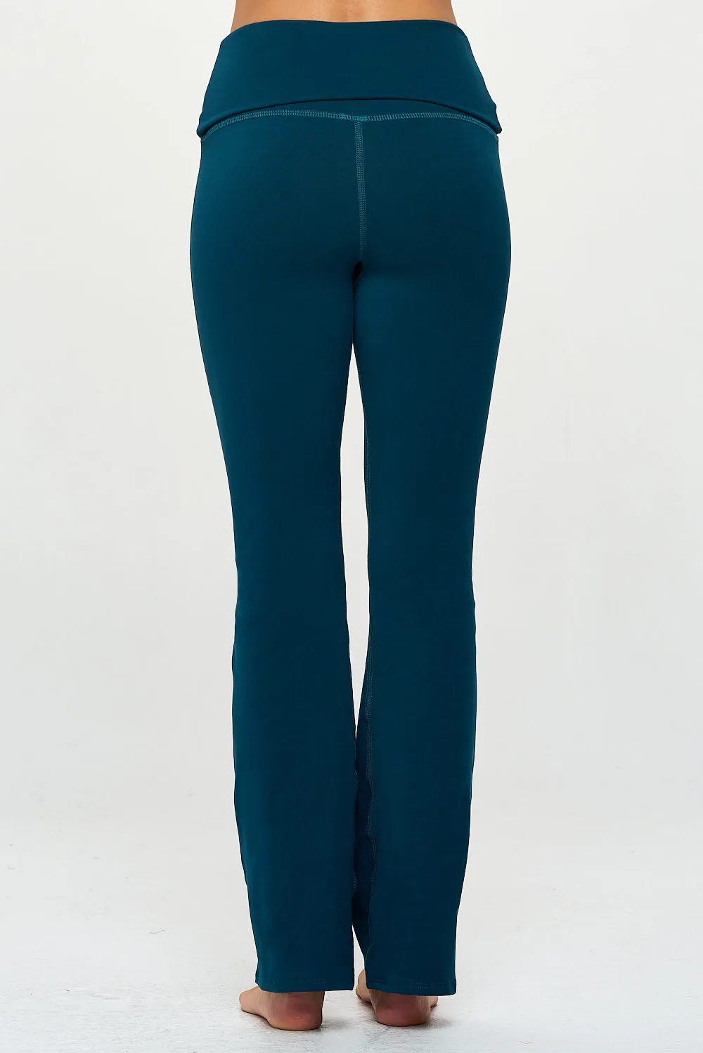 Jessica - Peacock Fold - Over Waistband Straight Flare Legging