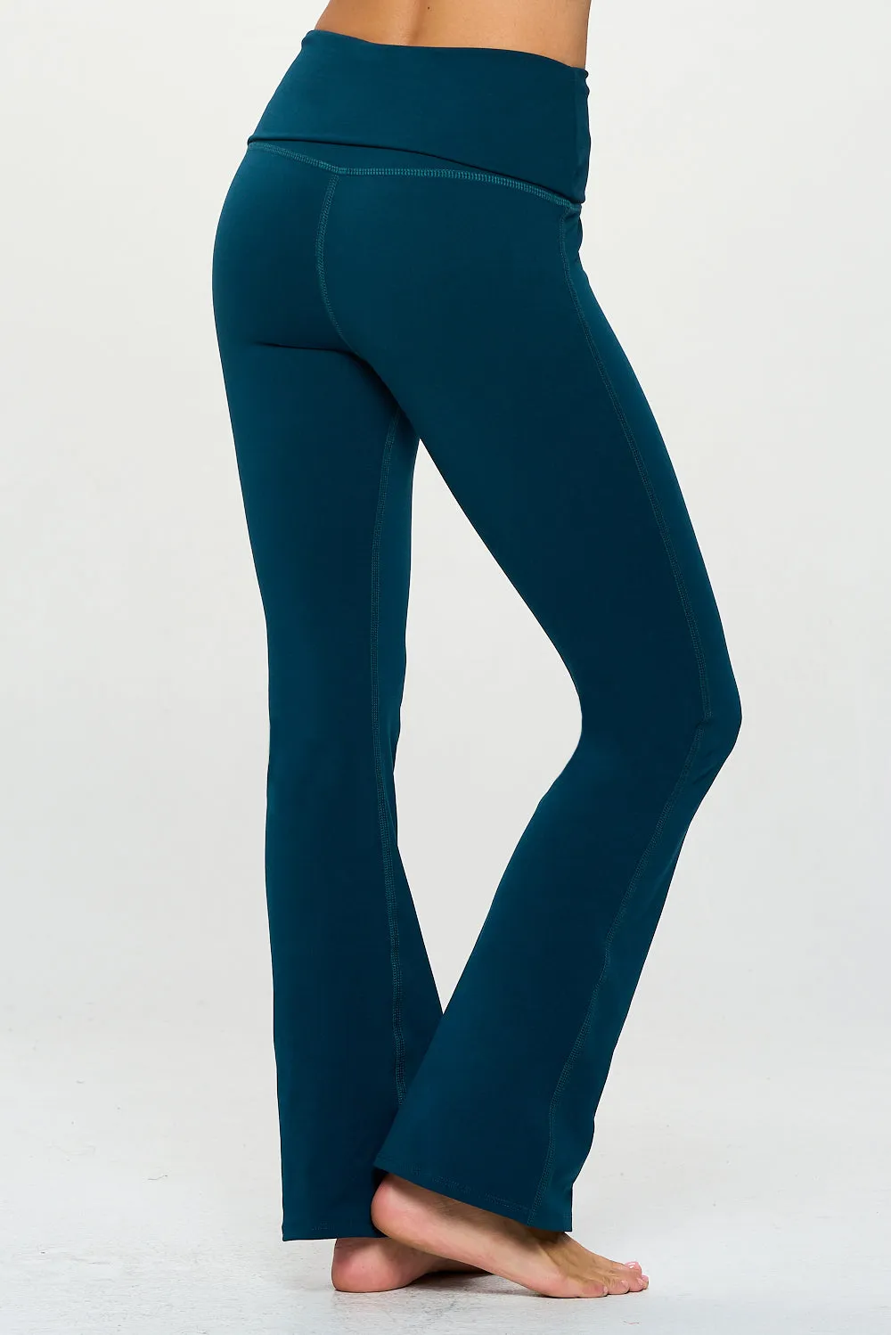 Jessica - Peacock Fold - Over Waistband Straight Flare Legging