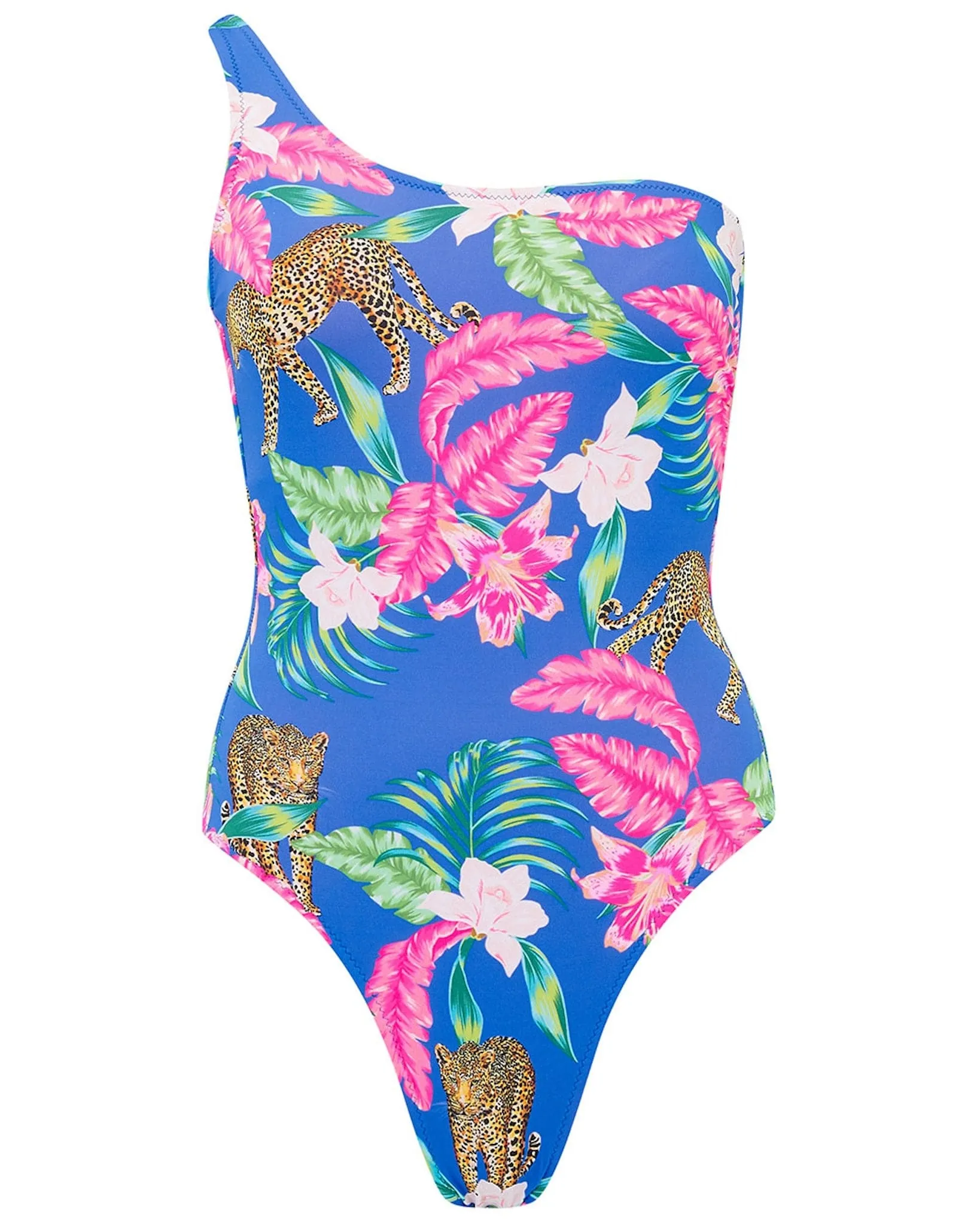 Kaia Swimsuit In Blue Tropical Leopard