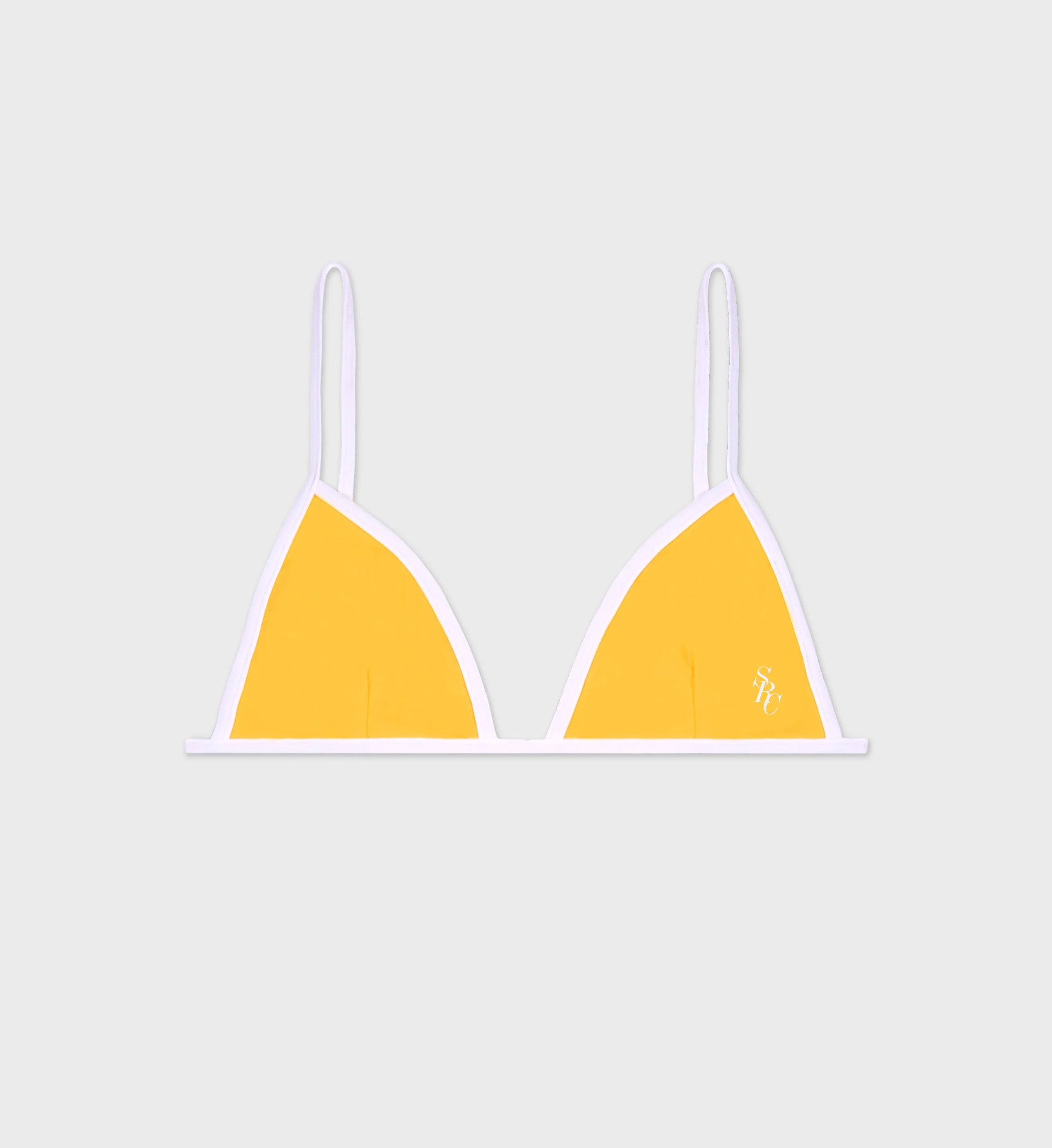 Kate Bikini Top - Sunshine Yellow/White