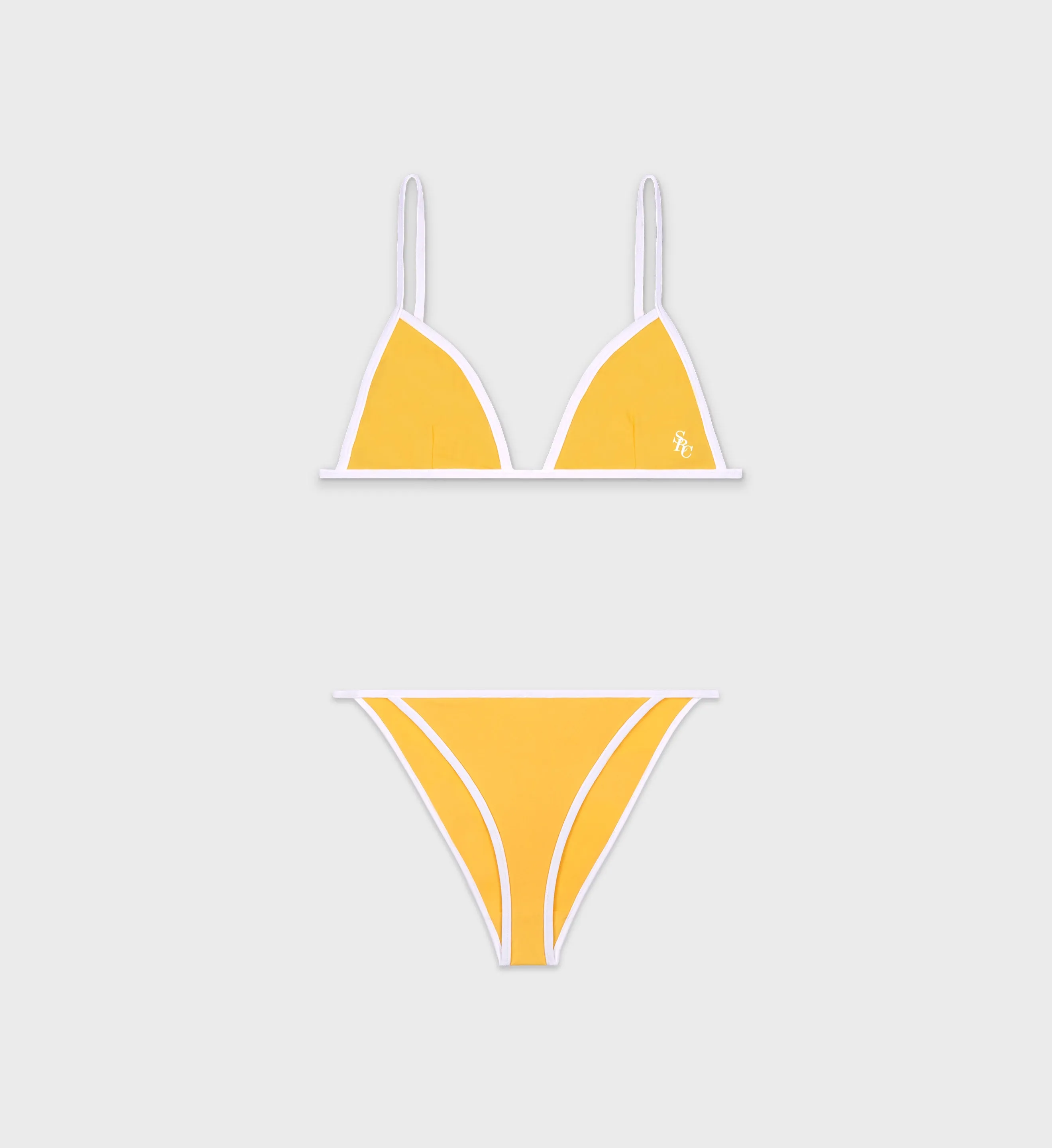 Kate Bikini Top - Sunshine Yellow/White