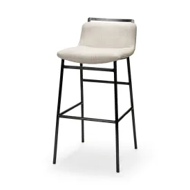 Kavalan Bar Counter Stool Beige Fabric | Gray Metal | Bar