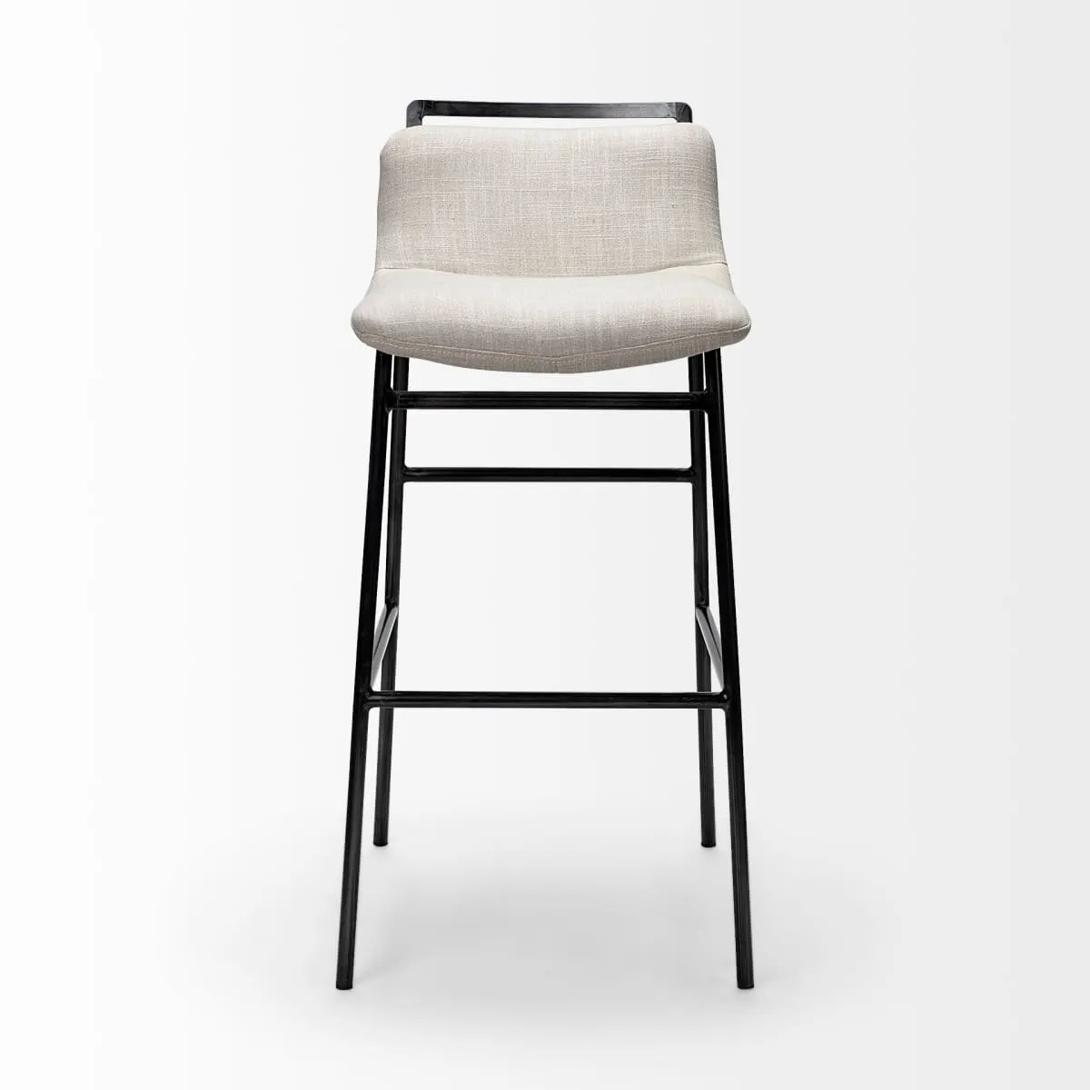 Kavalan Bar Counter Stool Beige Fabric | Gray Metal | Bar