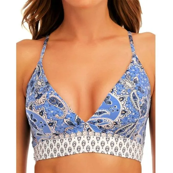 Lucky Brand Blossom Floral Print Swim Bikini Top and Bottom Collection