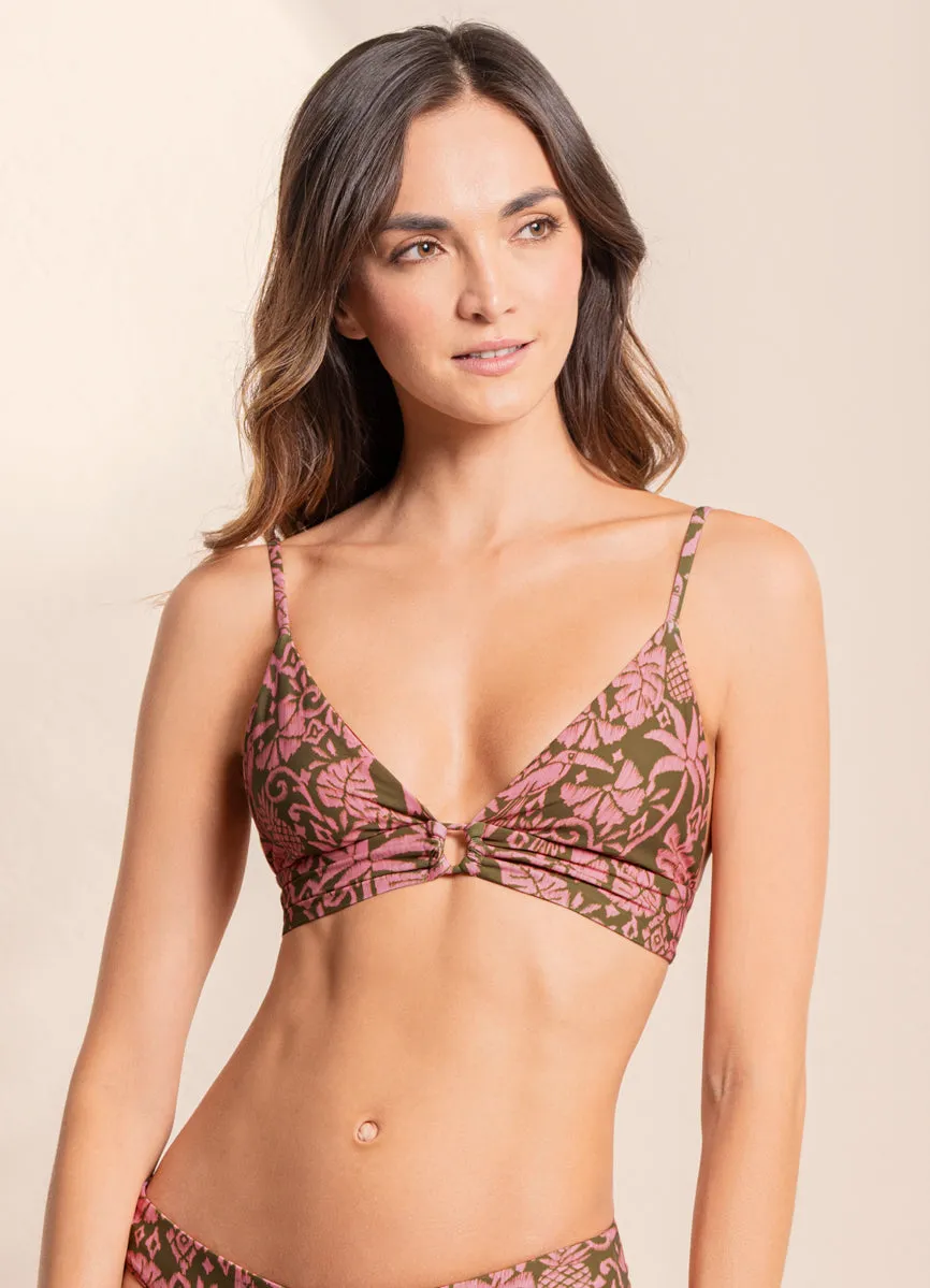 Maaji Batik Jungle Sheen Front Tie Bralette Bikini Top