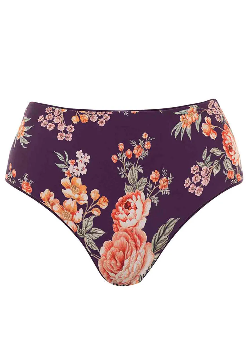 Maaji Dark Grape Venus Mid Rise Bikini Bottom