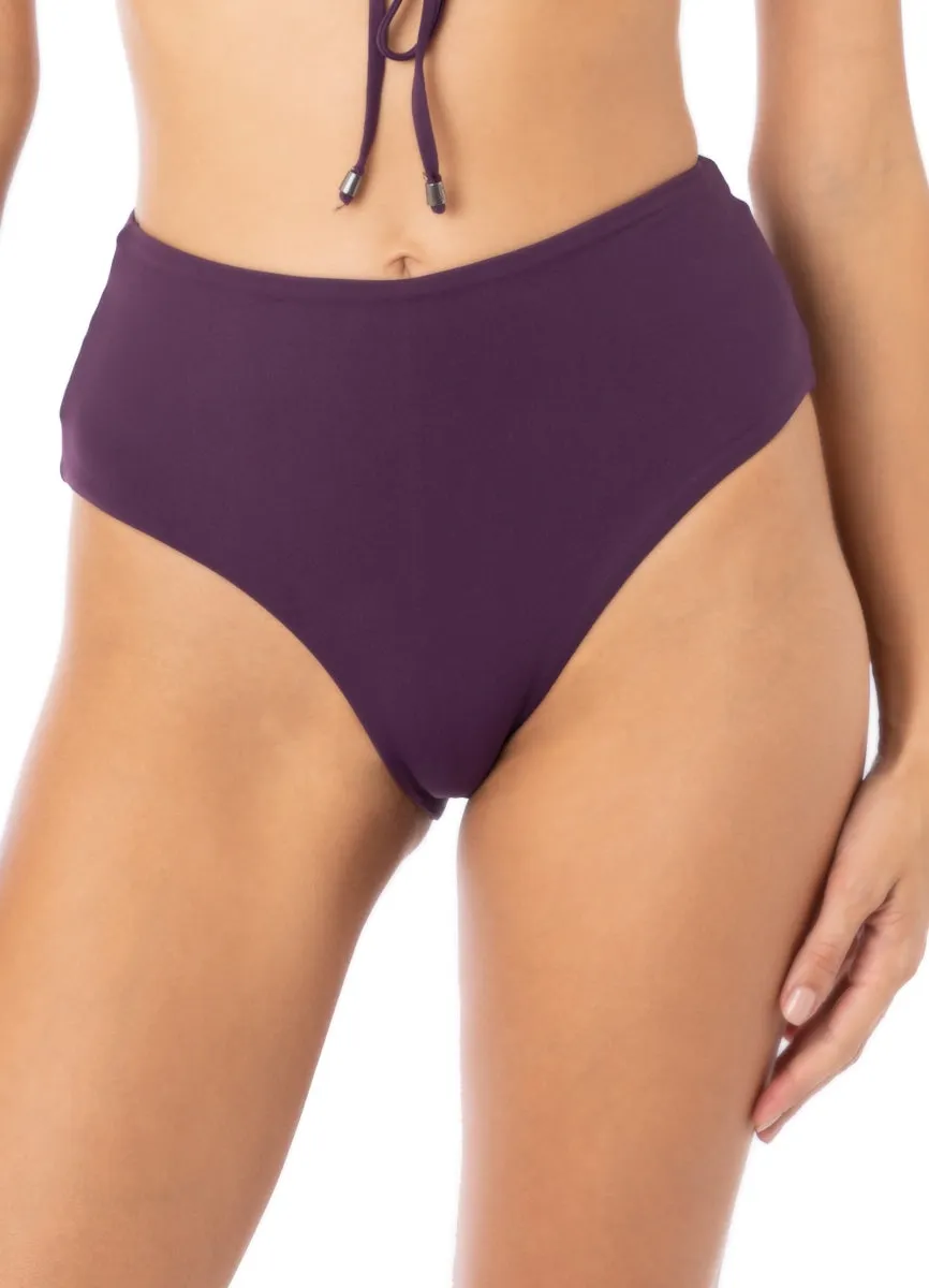 Maaji Dark Grape Venus Mid Rise Bikini Bottom