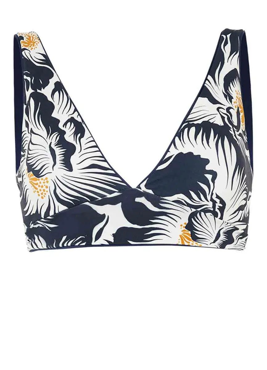 Maaji French Navy Allure Long Line Triangle Bikini Top