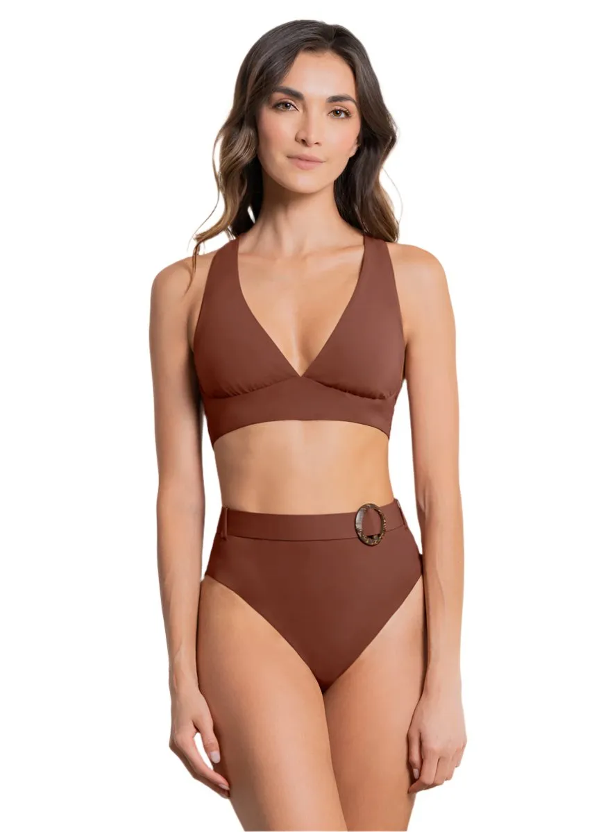 Maaji Moccachino Patri Long Line Triangle Bikini Top