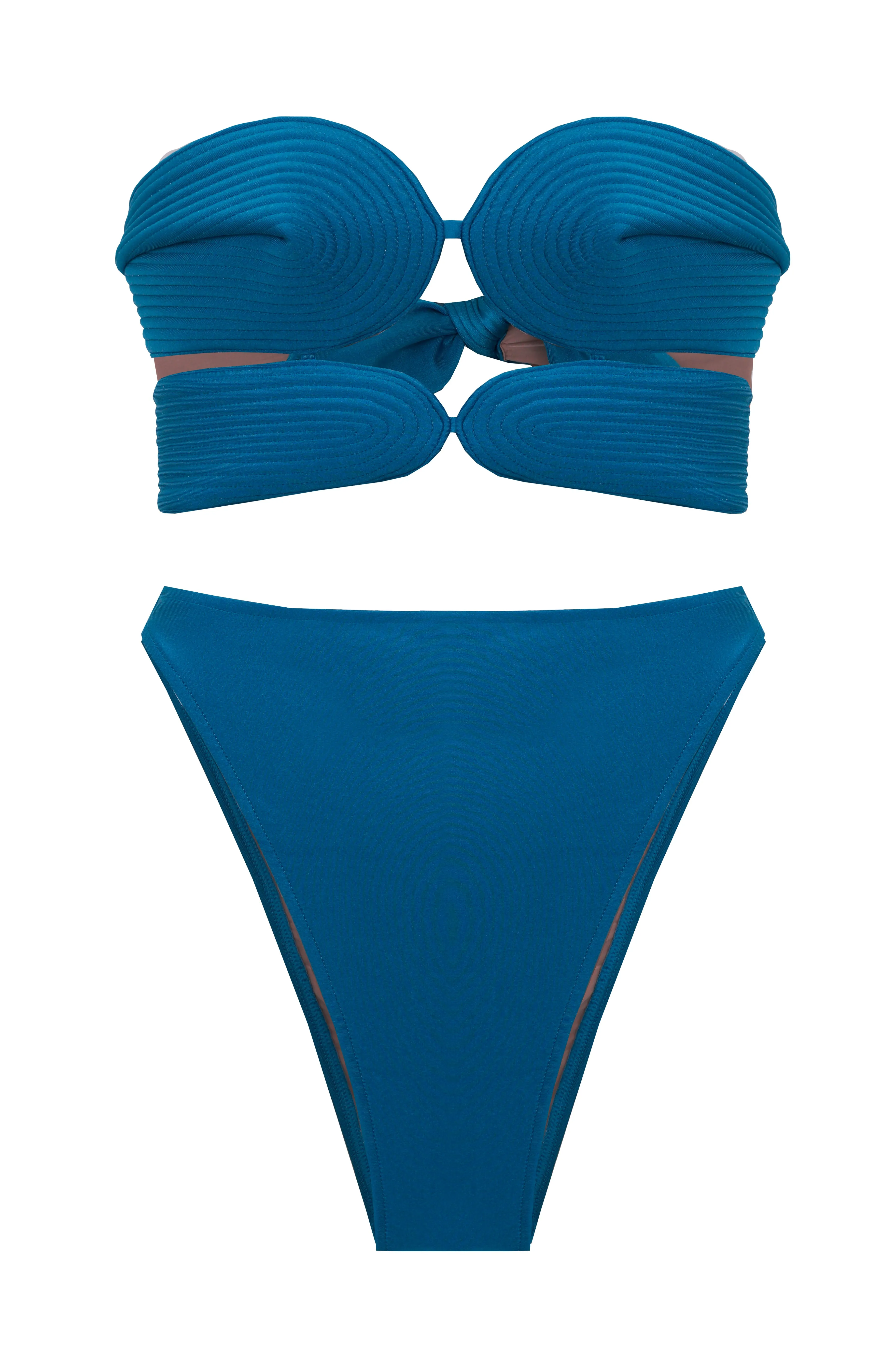 Matelasse Strapless High-leg Bikini