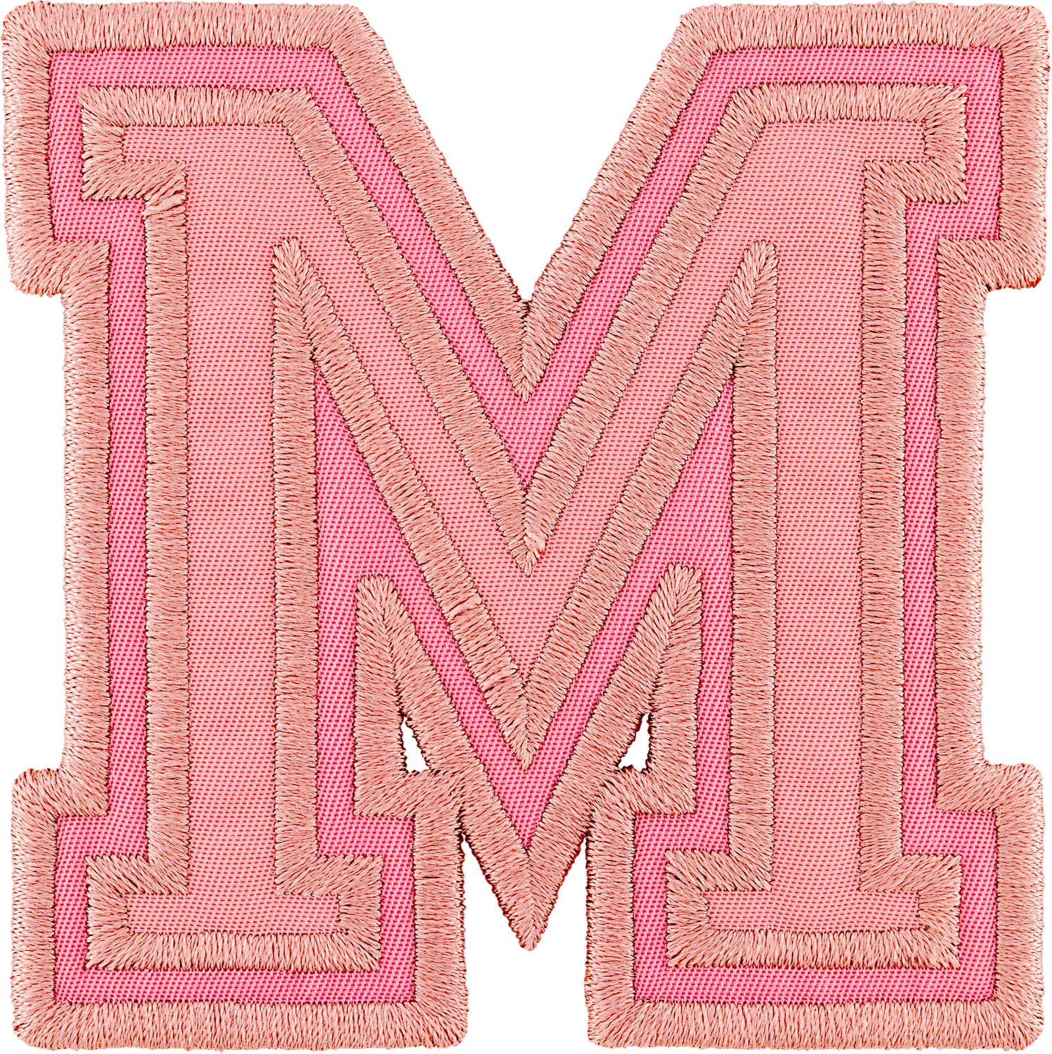 Mauve Varsity Nylon Letter Patch