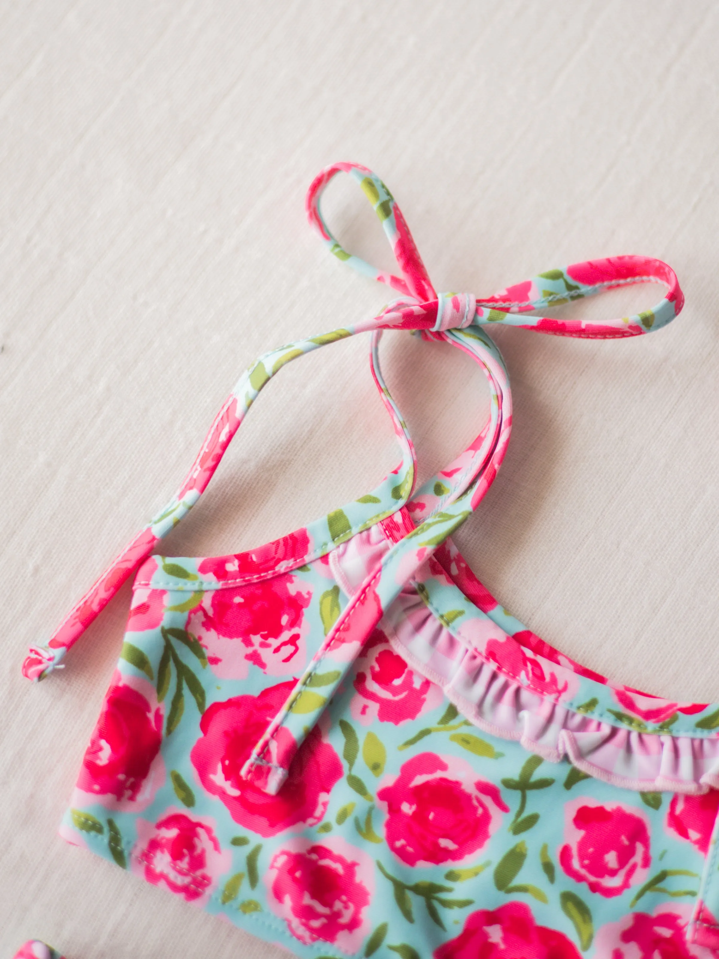 Meg Tankini - Covered in Roses on Aqua