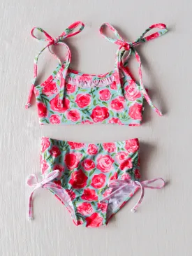 Meg Tankini - Covered in Roses on Aqua