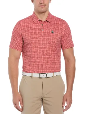 Men's Original Geometric Print Short Sleeve Golf Polo Shirt