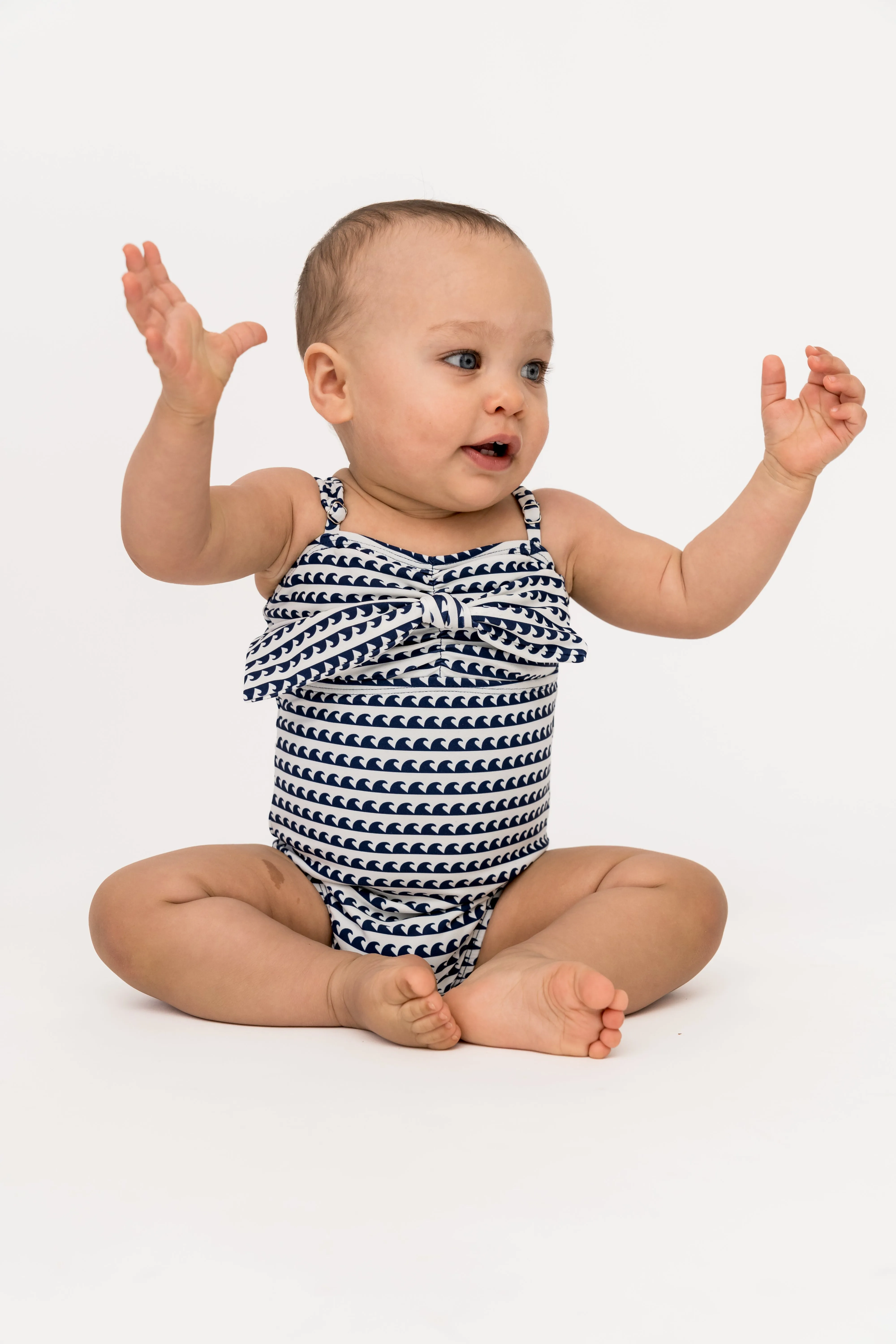 Mini Sweetheart One Piece | Navy Wave