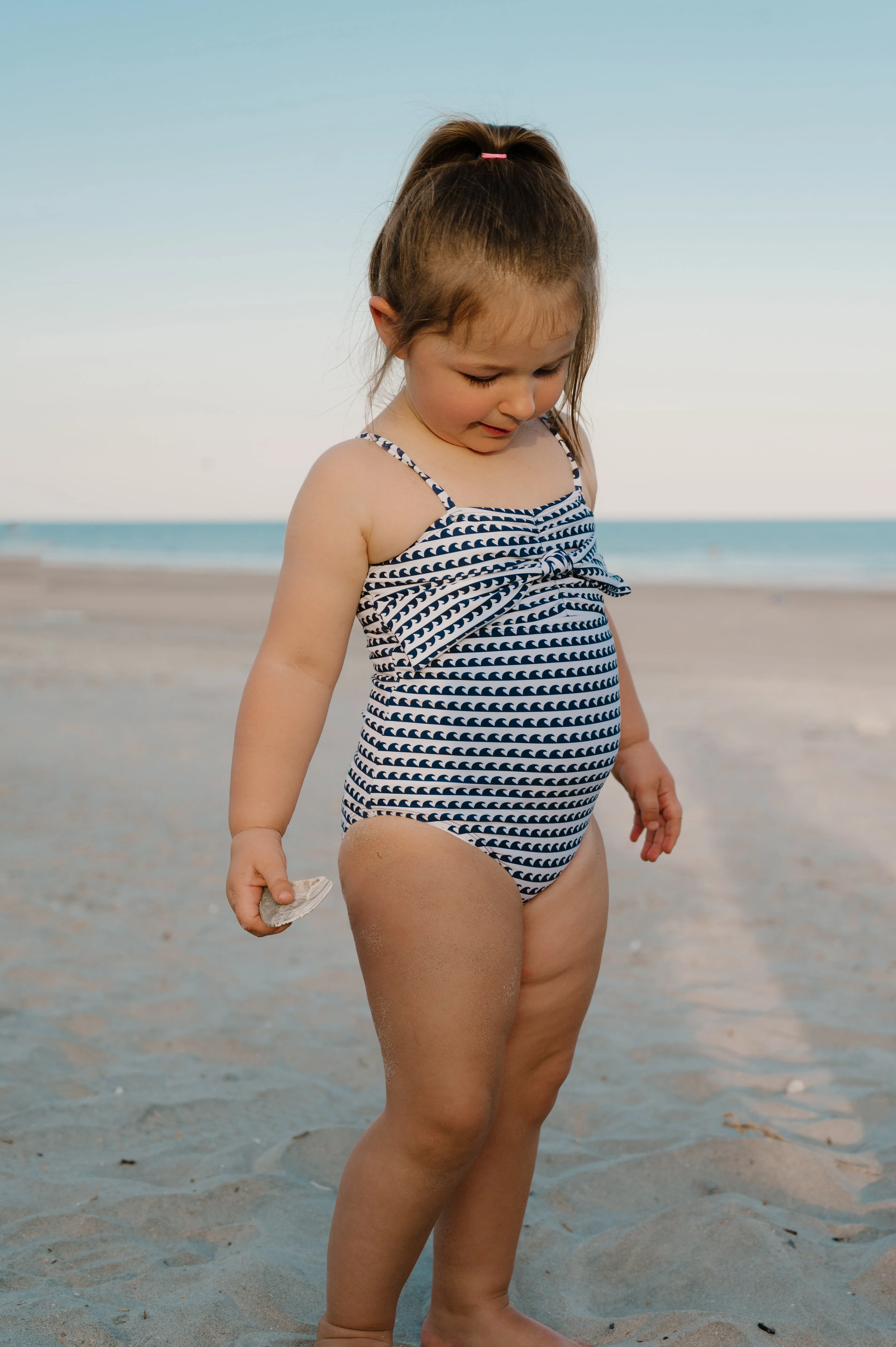 Mini Sweetheart One Piece | Navy Wave